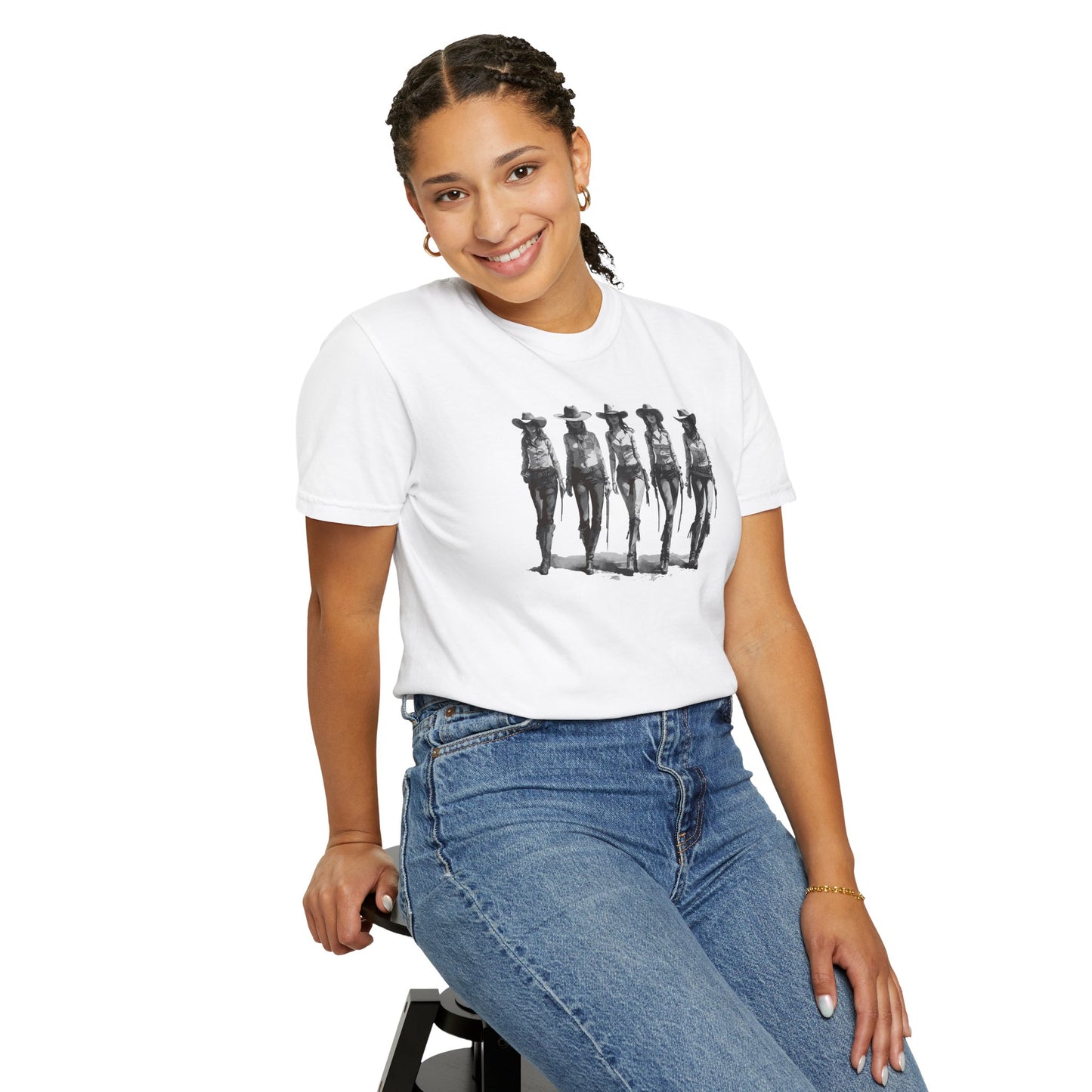 Bad Girls Vintage Cowgirl Graphic Unisex T-Shirt Top