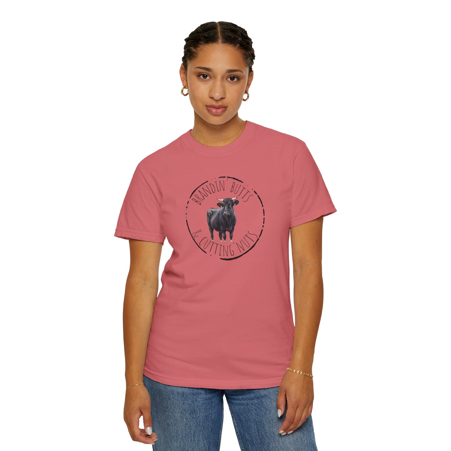 Brandin' Butts Unisex Garment-Dyed T-Shirt - Fun Casual Tee Men or Women, Great for Farmers or Ranchers, Cattle Producers