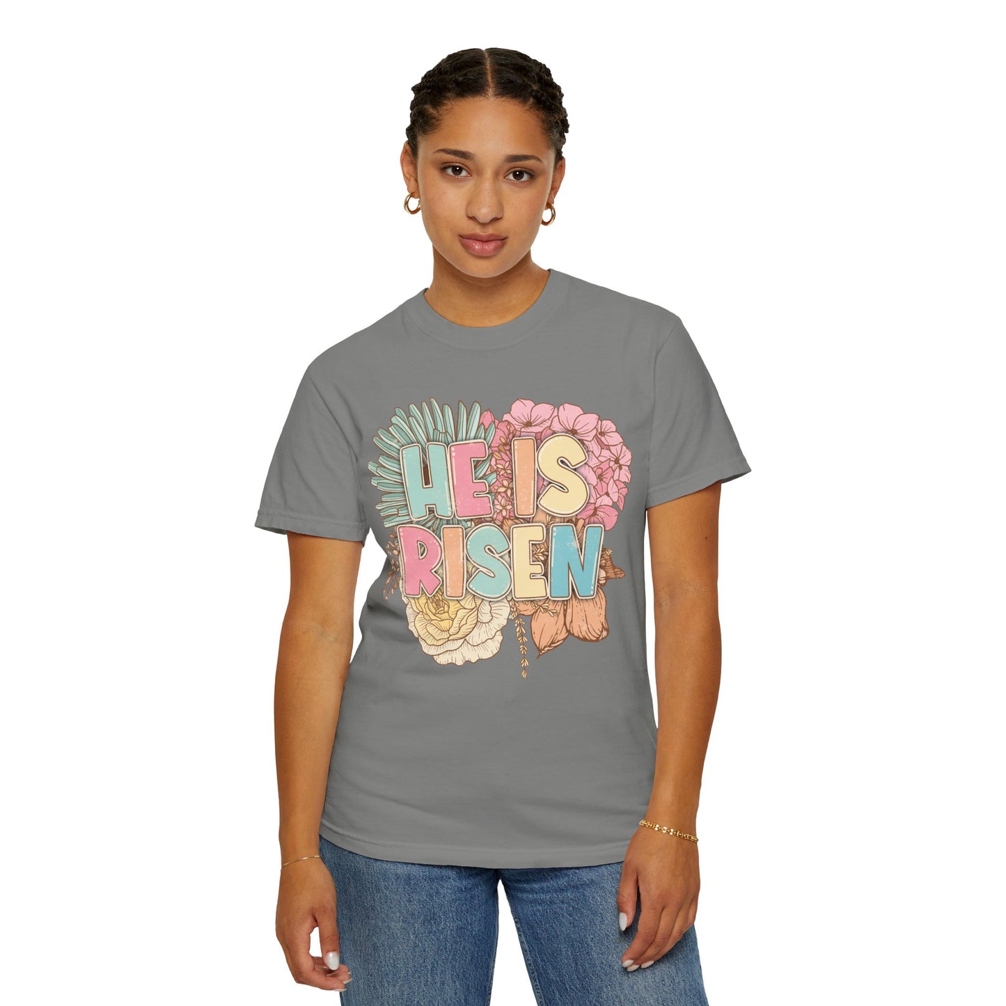 Beautiful Floral "Jesus Has Risen" Easter T-shirt