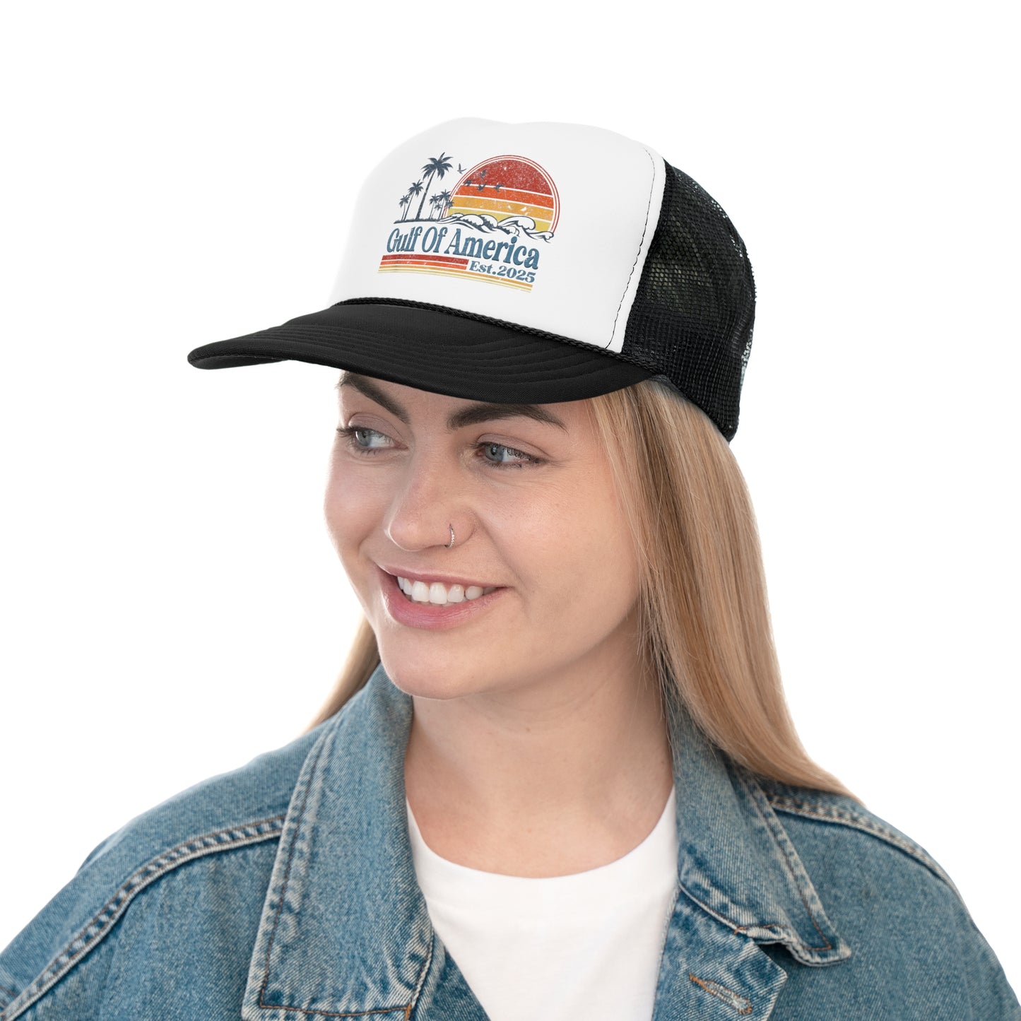 Vintage Gulf of America Sunset Trucker Cap - Perfect for Beach Lovers and Outdoor Adventures Great Fathers Day Gift