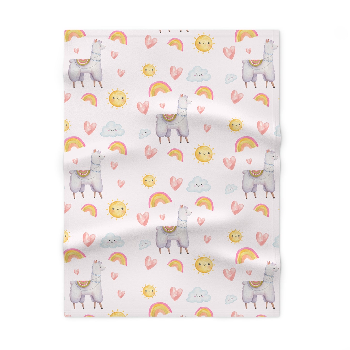 Enchanting Cozy Llama Fleece Baby Blanket - Cute Llama Rainbows Dream Like Design Swaddle Blanket ~ Newborn Gift