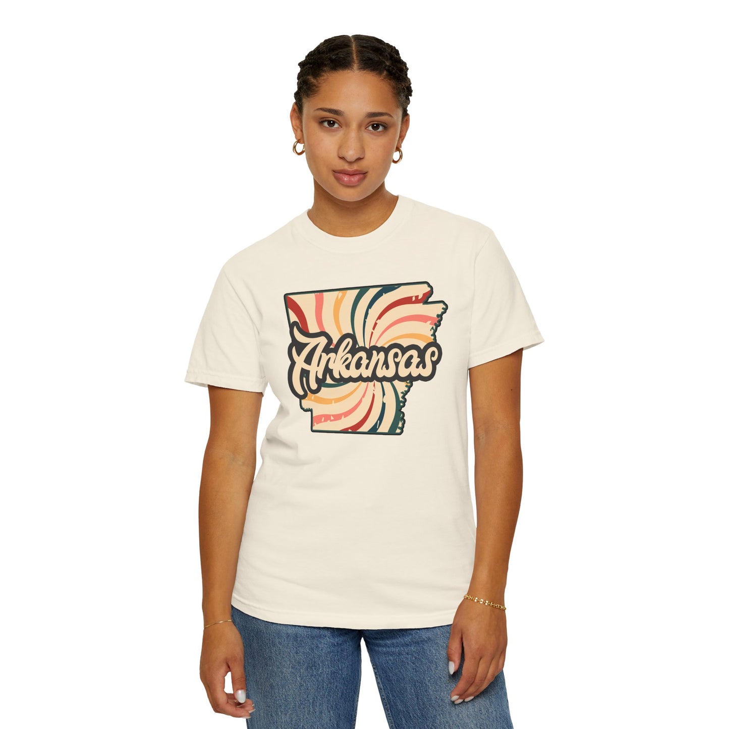 WOOO PIG SOOIE. , Arkansas Retro T-Shirt - Call Those Hogs - Natural State - Fun Summer Tee - Colorful - Razorbacks