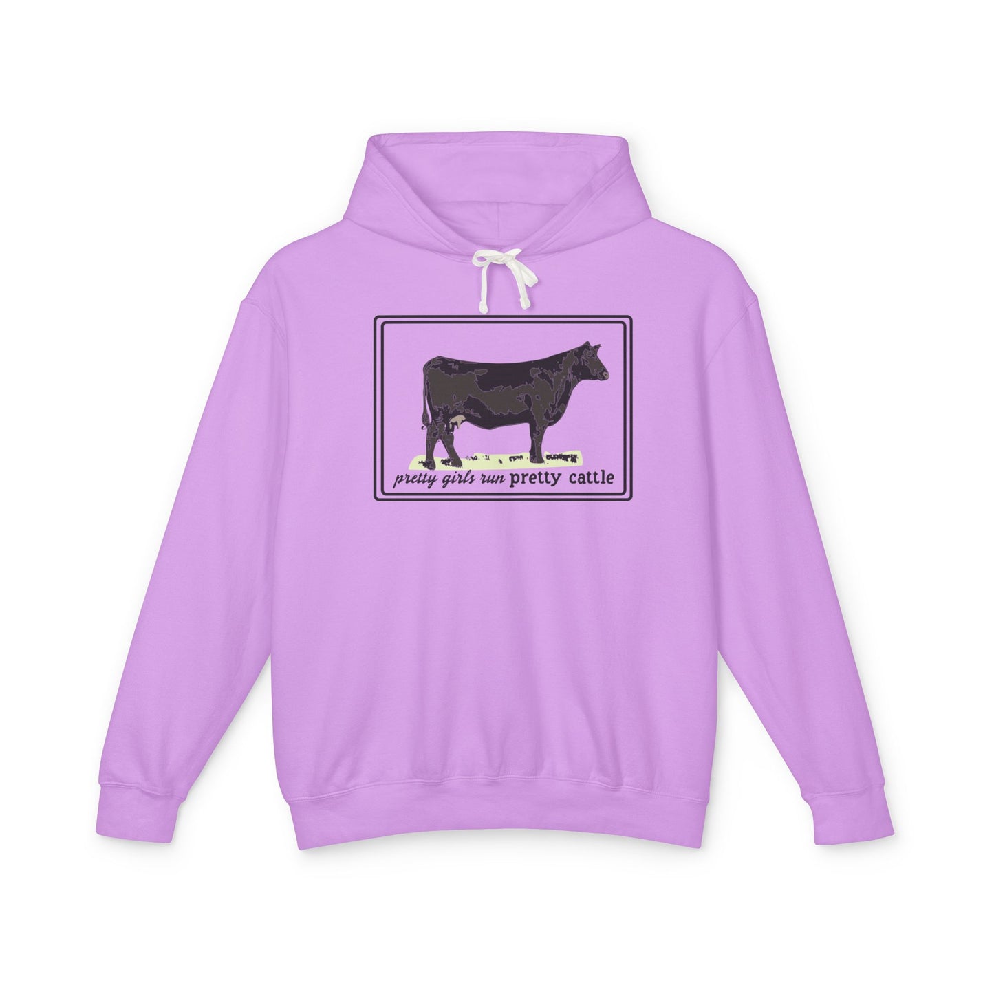 New Pretty Girls Run Pretty Cattle Comfort Colors Lightweight Hooded Sweatshirt - Multiple Colors Available