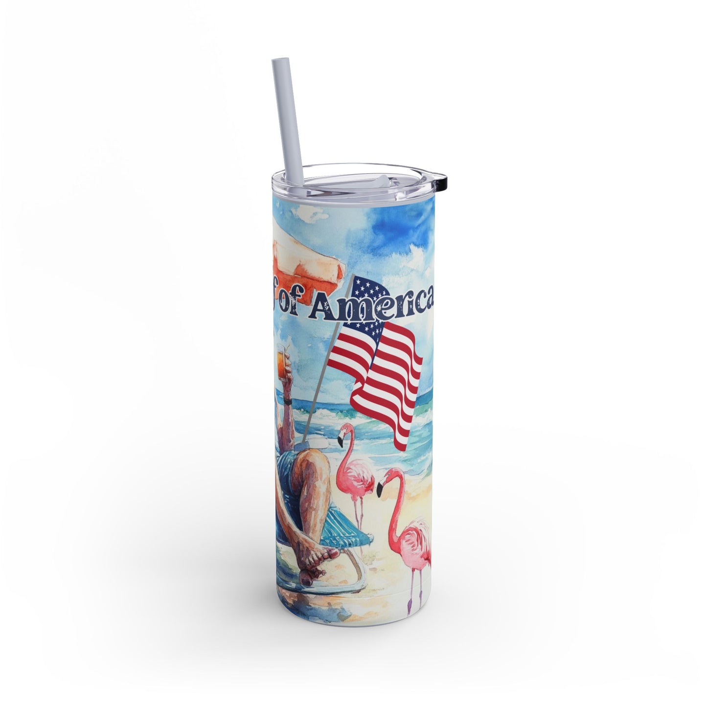 Trump Gulf of America Slim 20 oz Tumbler, Beach Tumbler, River Tumbler, Patriotic Cup, Tumbler with Straw