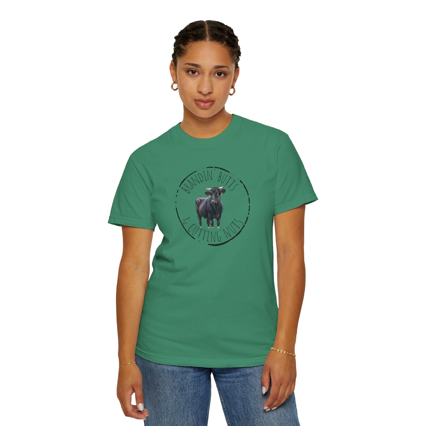 Brandin' Butts Unisex Garment-Dyed T-Shirt - Fun Casual Tee Men or Women, Great for Farmers or Ranchers, Cattle Producers