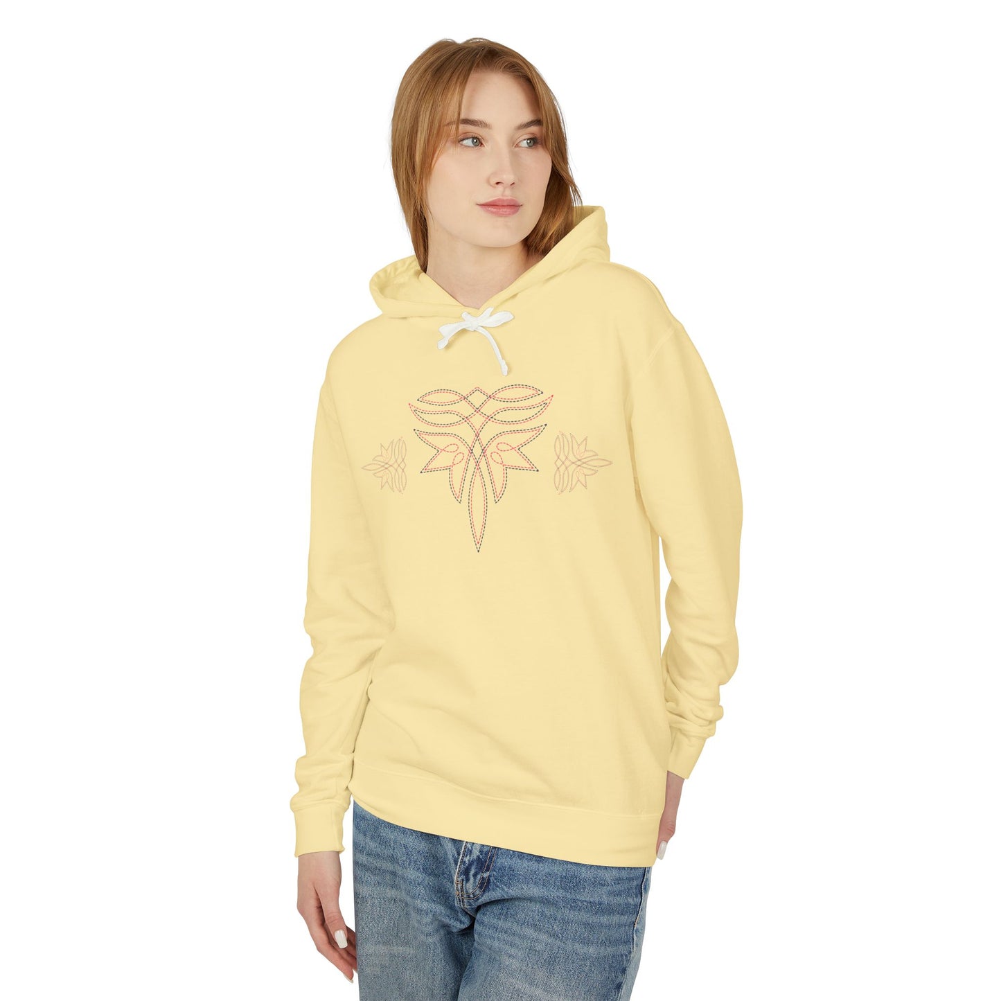 Boot Stitch Trendy Western Lightweight Hooded Sweatshirt - Cozy Trending Western Boot Stitch Design for Everyday Comfort