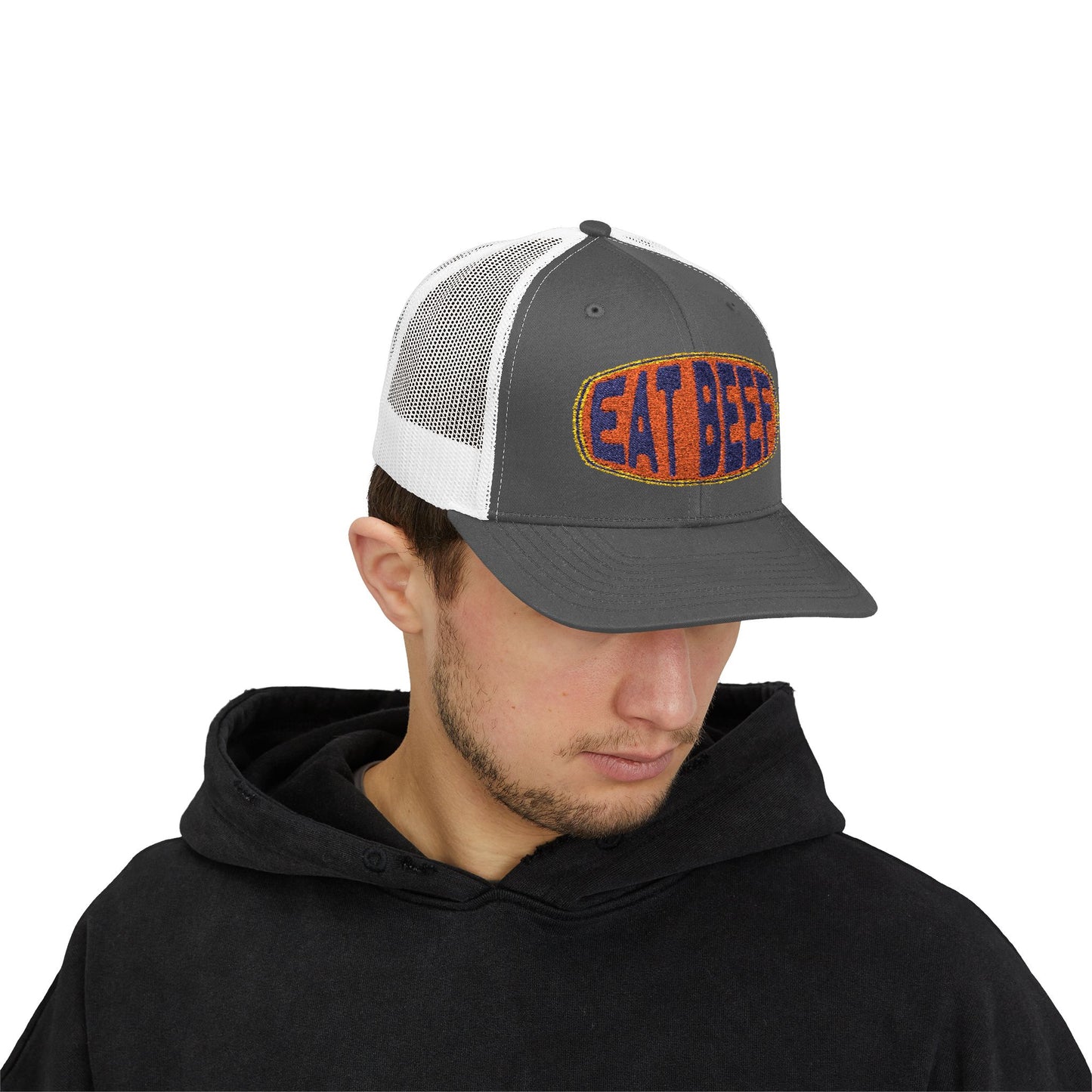 New Embroidery "Eat Beef " Snapback Trucker Cap - Help Promote the Cattle Industry