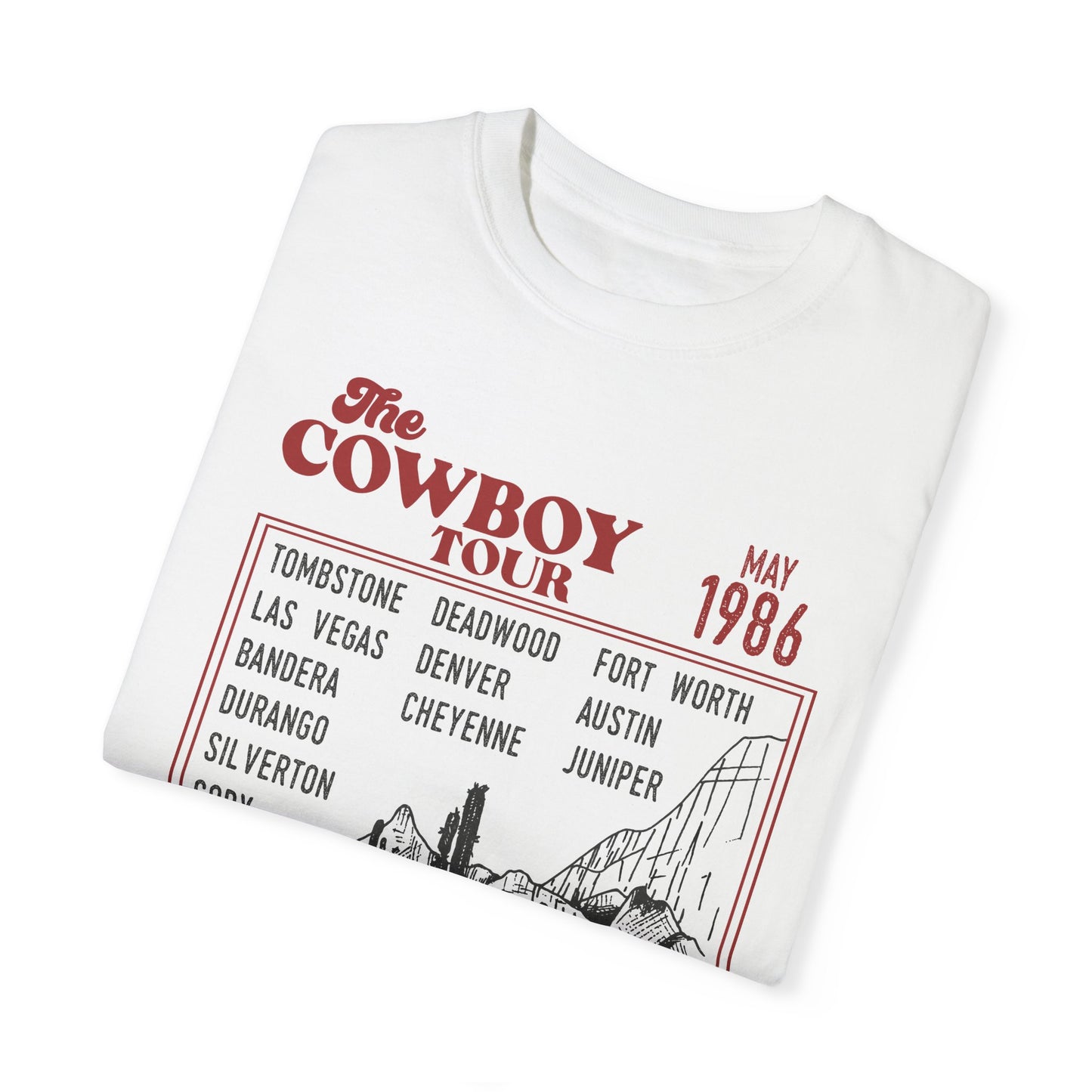 Vintage Cowboy Tour Unisex T-shirt - 1986 Cattle Drive Nostalgic