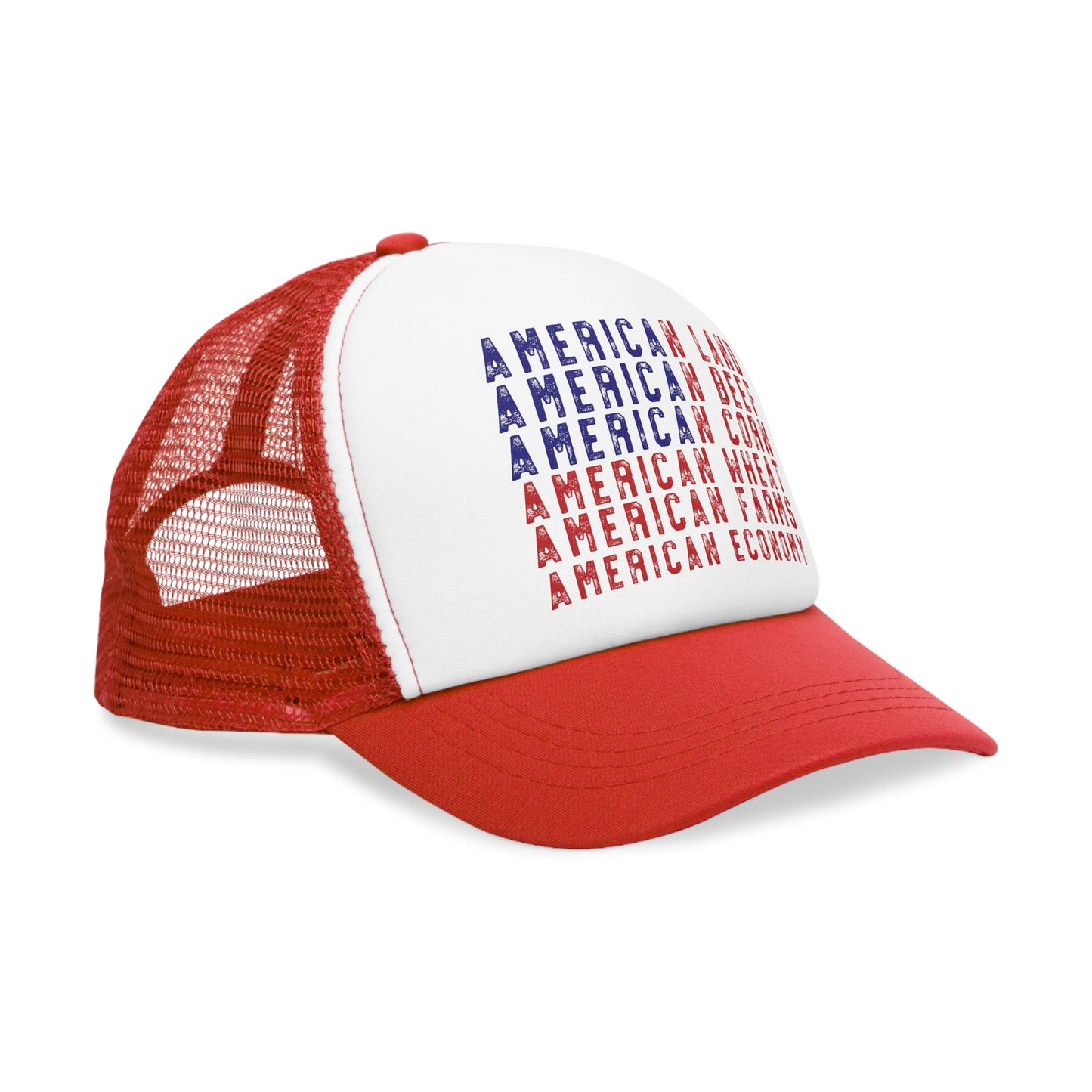 American Made, This Hat Says It All!!! American Pride, Patriotic Mesh Cap – Red White and Blue Trucker Hat, Wheat, Farm, Beef, Corn