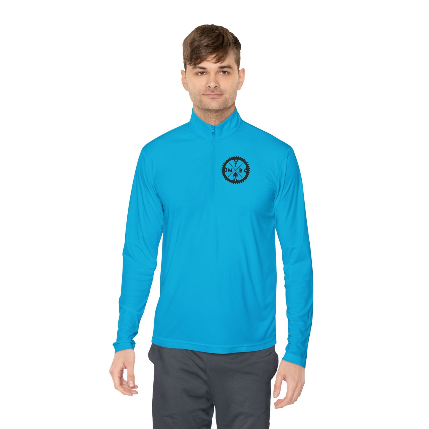 Mountain Biking Unisex Quarter-Zip Pullover - MTB Adventure Gear with Unique Graphic Design, Trails, Streets, Cycling, Biking