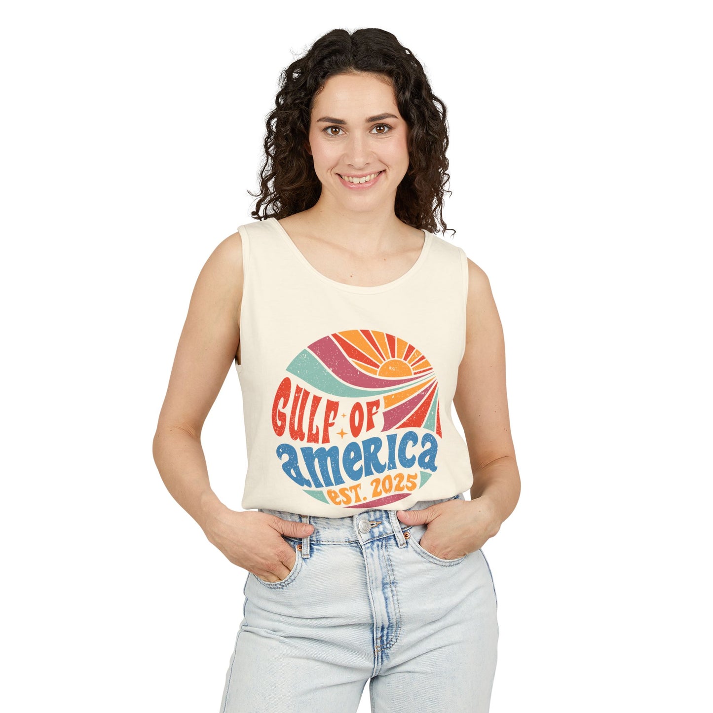 Gulf of America Tank Top | Garment-Dyed Tee for Summer Beach Adventures