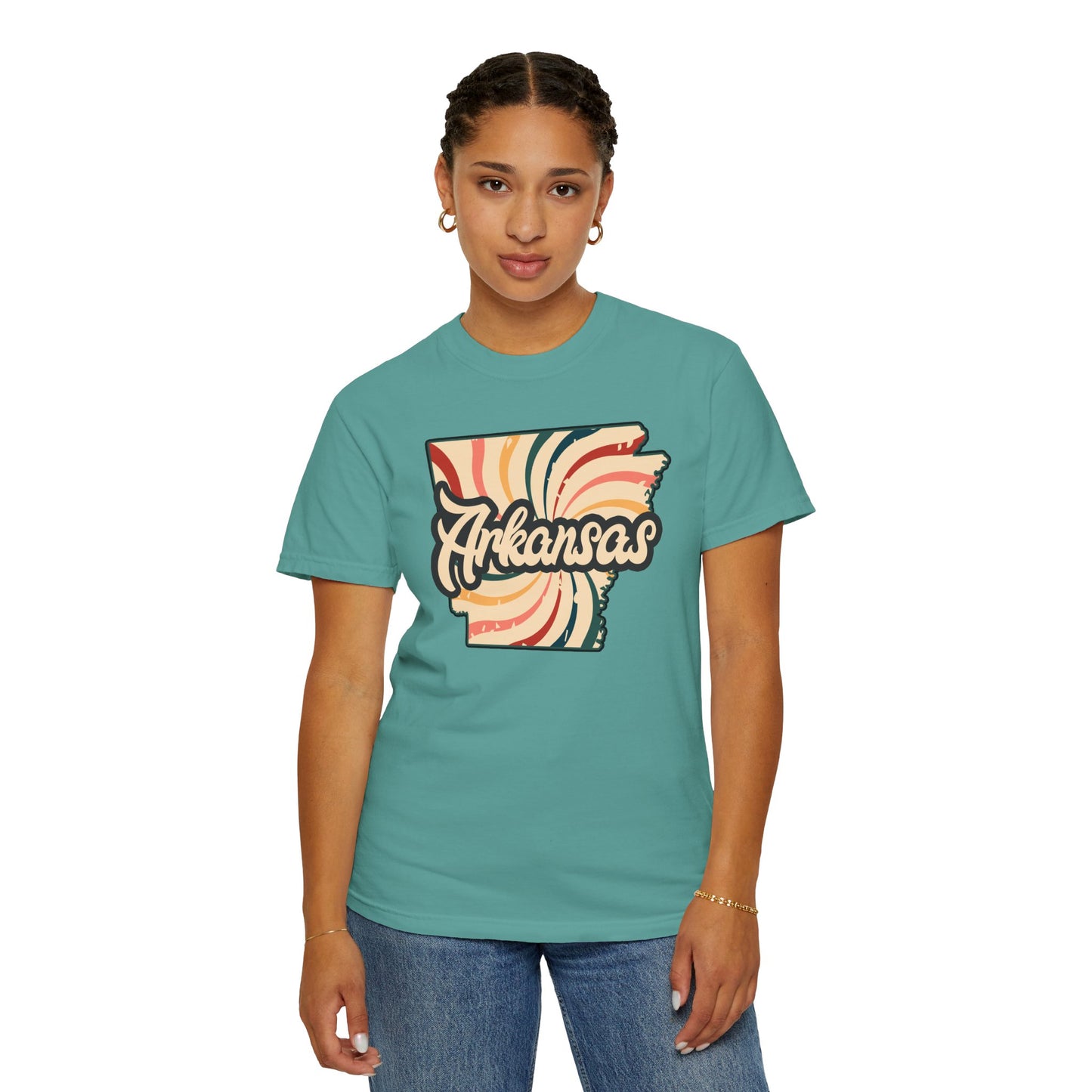 WOOO PIG SOOIE. , Arkansas Retro T-Shirt - Call Those Hogs - Natural State - Fun Summer Tee - Colorful - Razorbacks