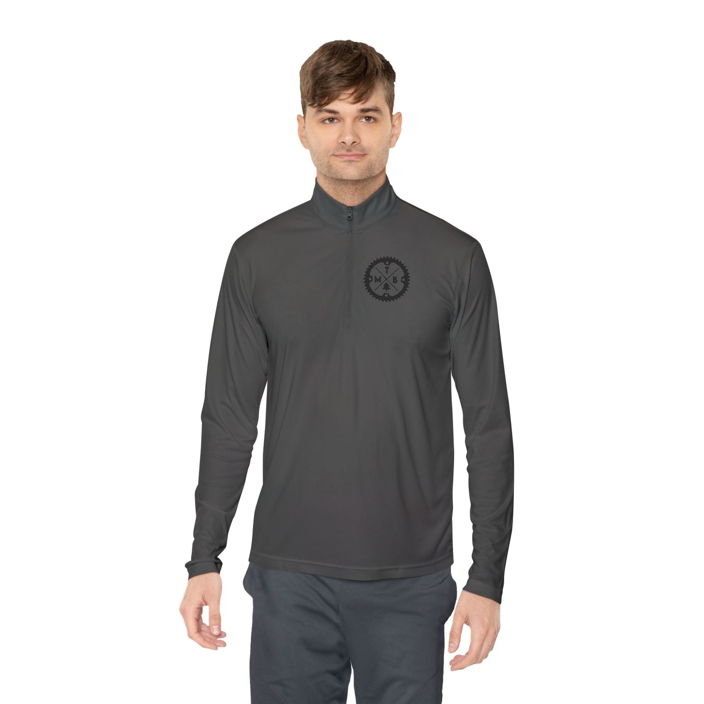 Mountain Biking Unisex Quarter-Zip Pullover - MTB Adventure Gear with Unique Graphic Design, Trails, Streets, Cycling, Biking