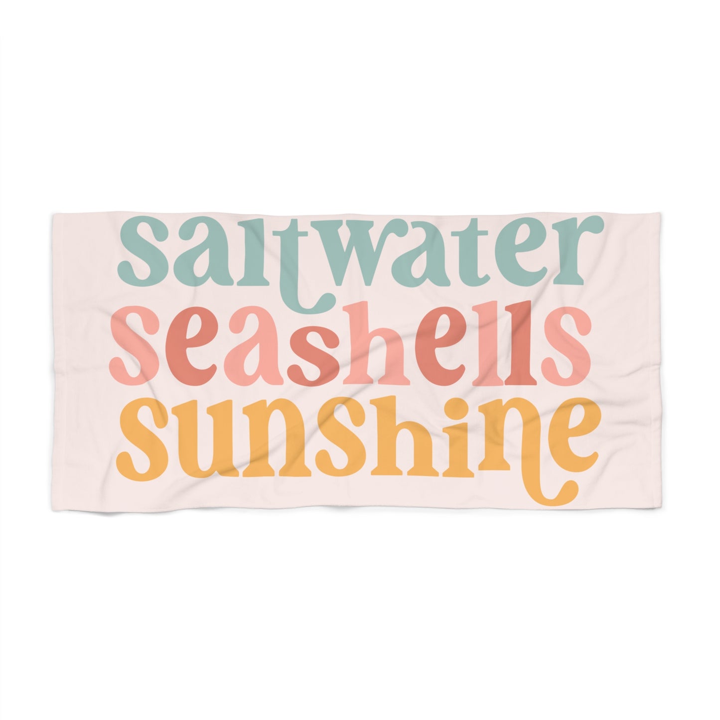 Saltwater Seashells Sunshine Beach Towel - Perfect for Summer Fun Beach Family Vacation Boho Vibe Florida Gulf Of America