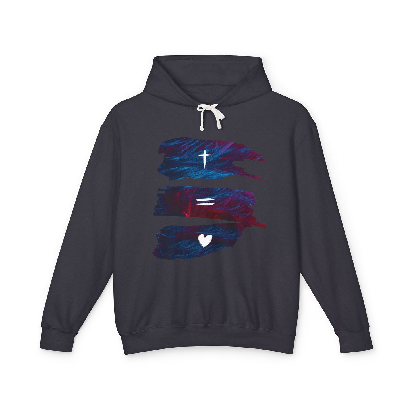 Faith Equals Love Unisex Lightweight Hooded Sweatshirt Mothers Day Fathers Day Easter Gift