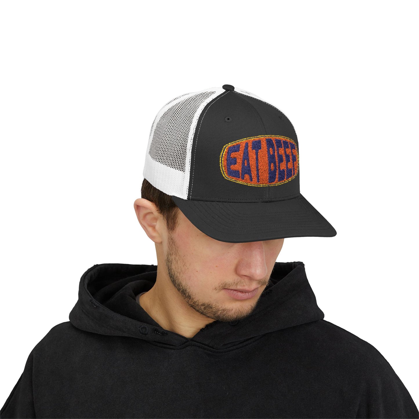New Embroidery "Eat Beef " Snapback Trucker Cap - Help Promote the Cattle Industry