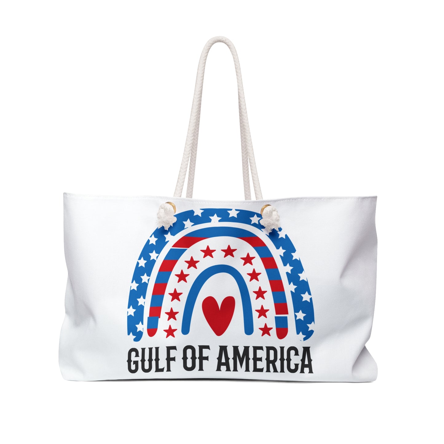 Brand New Patriotic Gulf Of America Red White and Blue Beach Bag / Weekender Bag - Gulf of America Rainbow Design, Est 2025