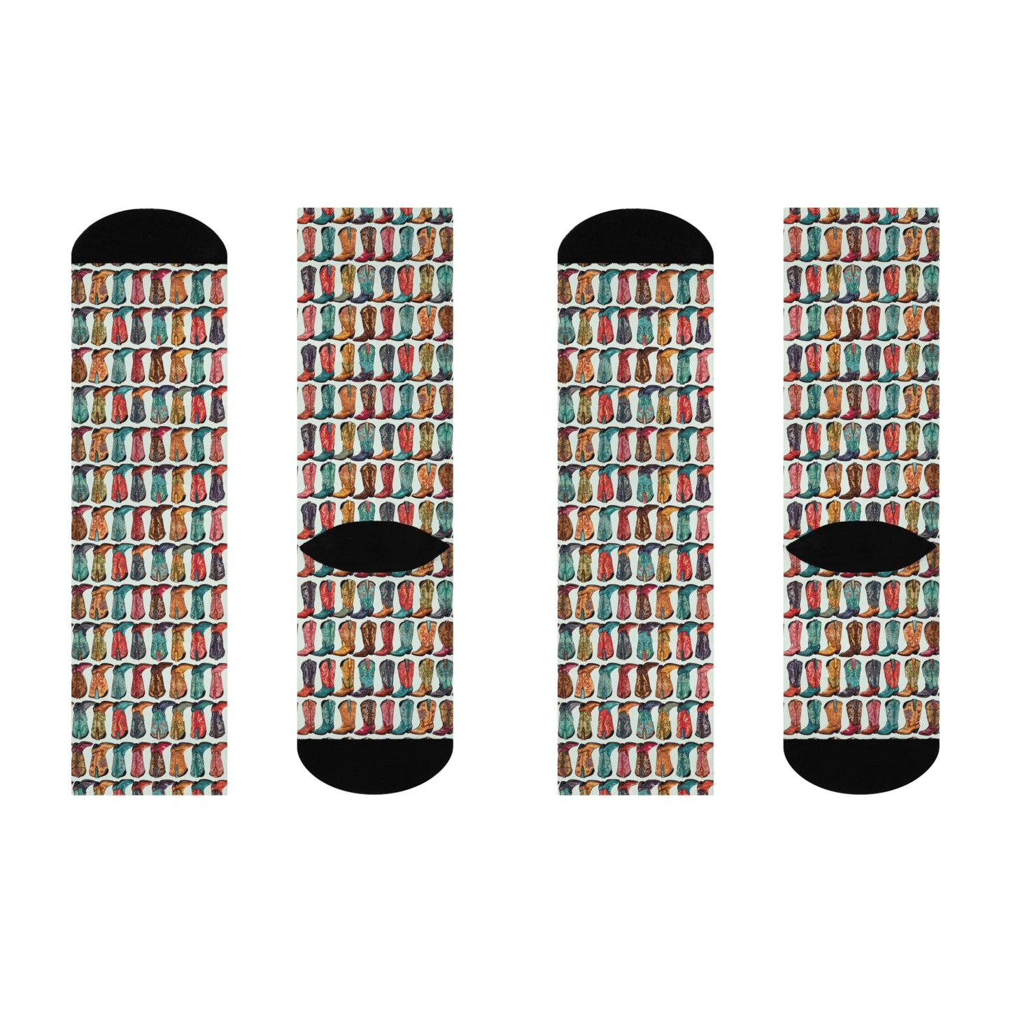 Colorful Cowboy Boot Cushioned Crew Socks - Fun Sock Design for Cozy Comfort LOVE THESE!!!