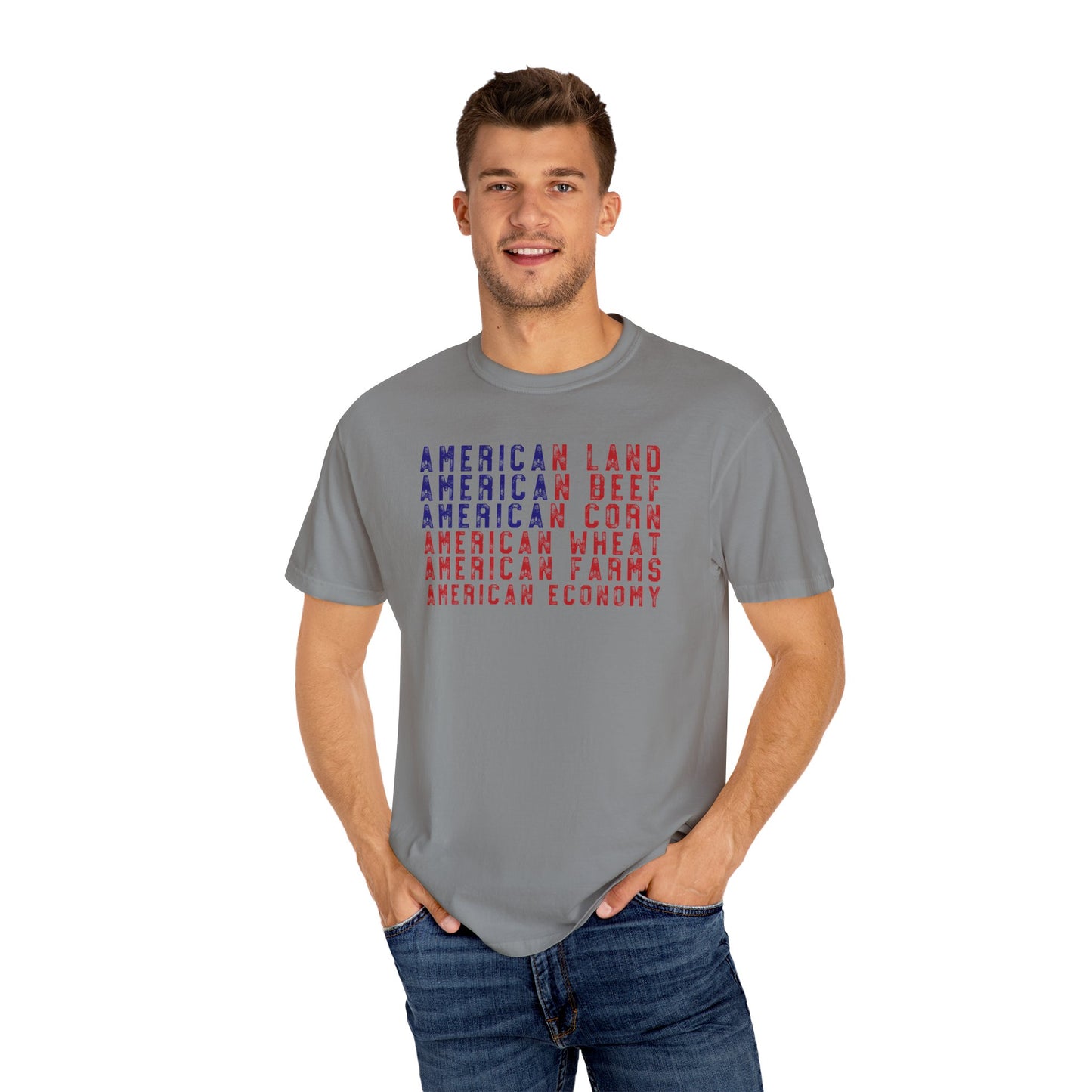 Vintage American Beef Corn Land Wheat Farms Pride T-shirt - Land, Beef, Corn Wheat Crops USA America Patriotic Design