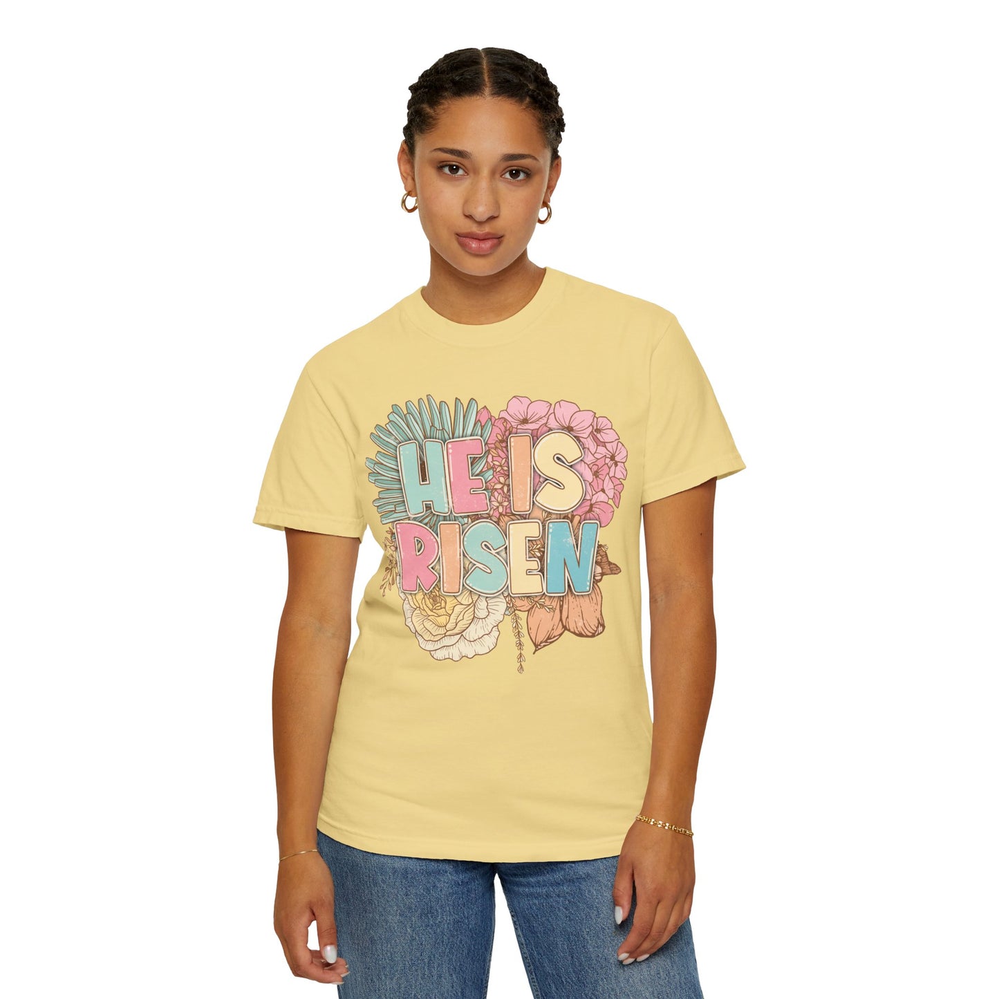 Beautiful Floral "Jesus Has Risen" Easter T-shirt
