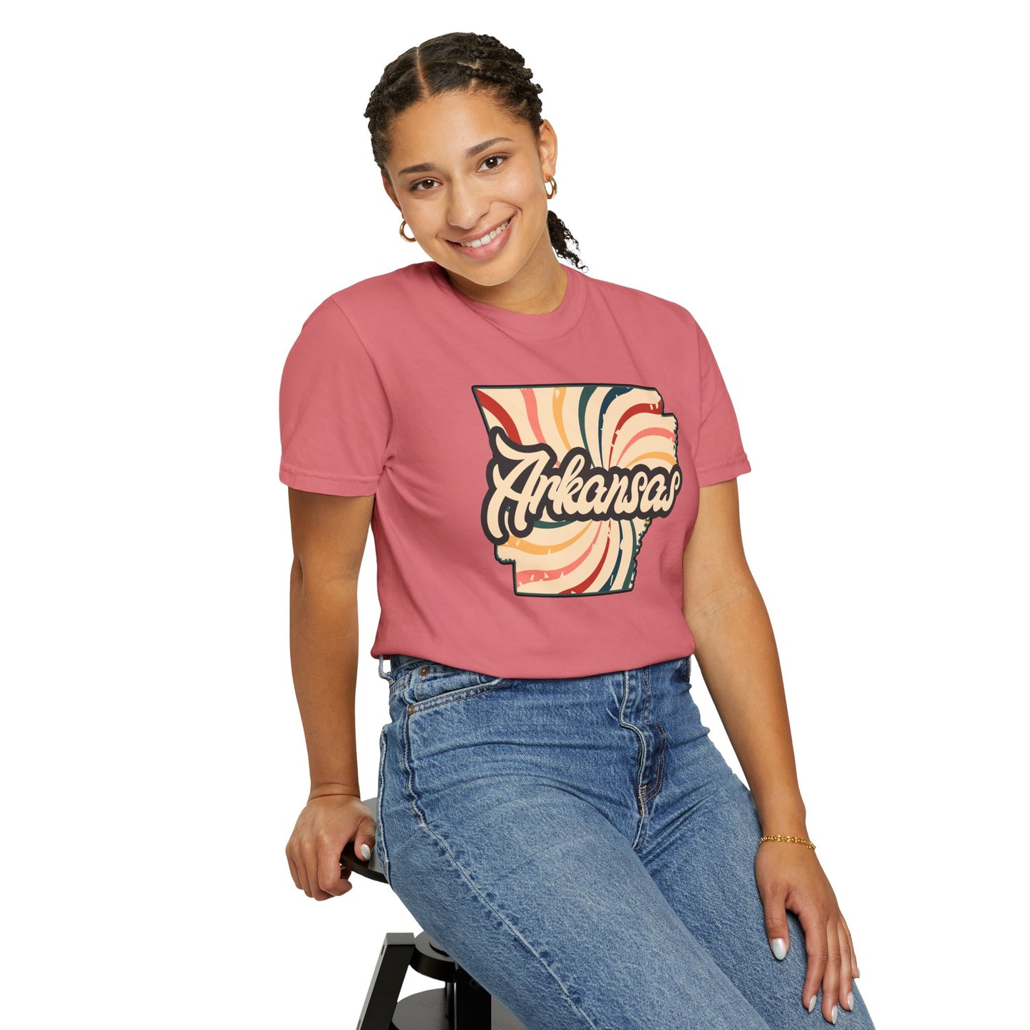 WOOO PIG SOOIE. , Arkansas Retro T-Shirt - Call Those Hogs - Natural State - Fun Summer Tee - Colorful - Razorbacks