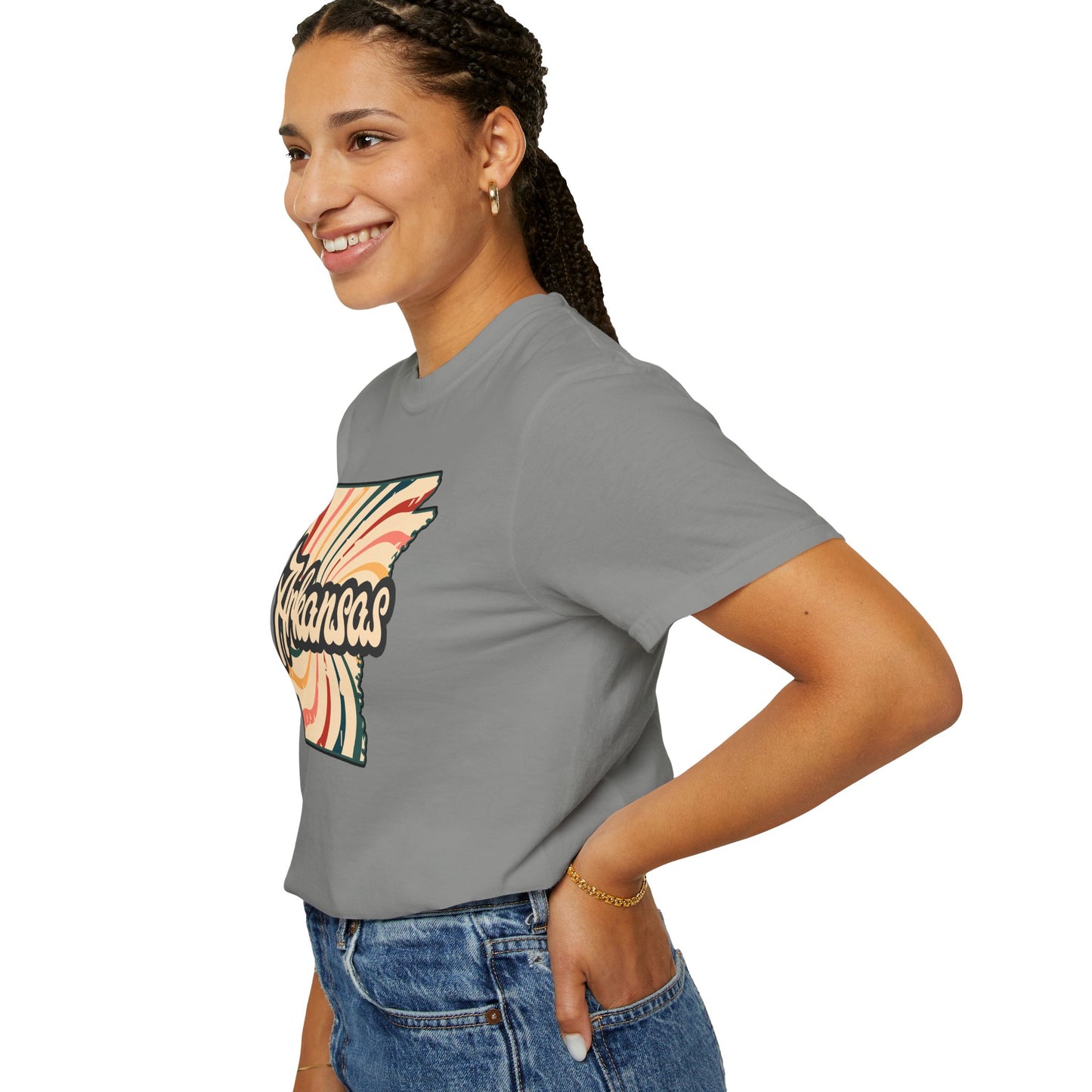 WOOO PIG SOOIE. , Arkansas Retro T-Shirt - Call Those Hogs - Natural State - Fun Summer Tee - Colorful - Razorbacks