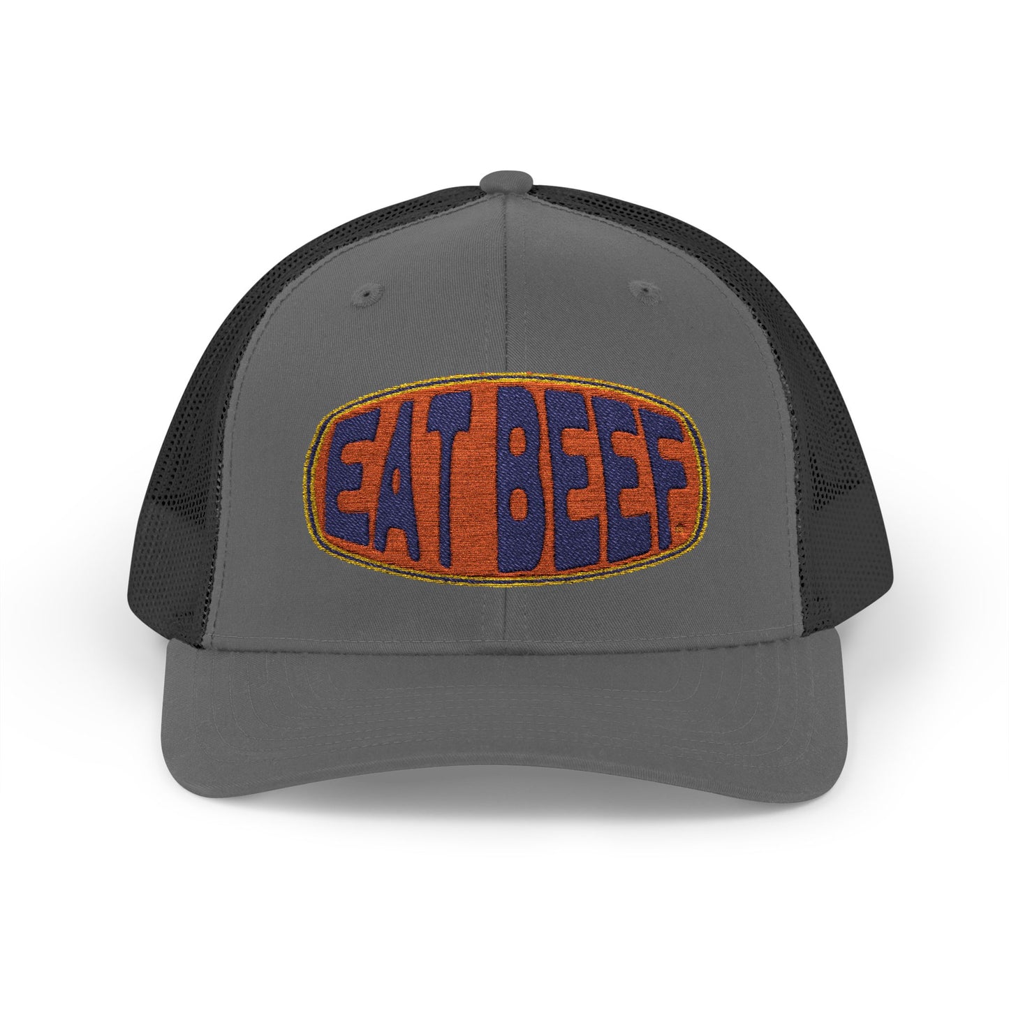 New Embroidery "Eat Beef " Snapback Trucker Cap - Help Promote the Cattle Industry