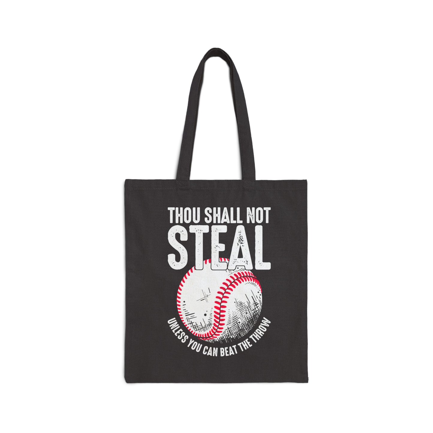 Thou Shall Not Steal Canvas Tote Bag - Ballfield Baseball Softball Carry Your Stuff Design