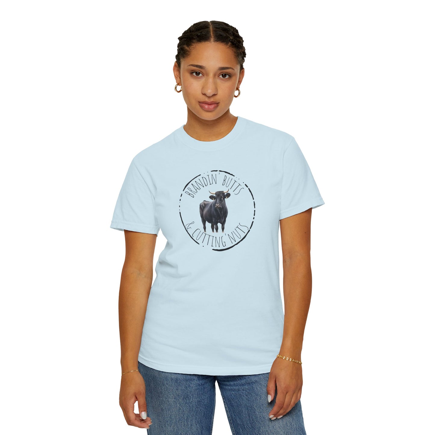 Brandin' Butts Unisex Garment-Dyed T-Shirt - Fun Casual Tee Men or Women, Great for Farmers or Ranchers, Cattle Producers