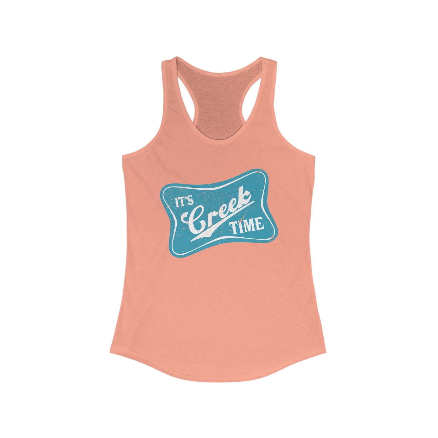 New The Creek is Calling ... Creek Time Racerback Tank, Summer Tank Top, Turquoise Graphic Design, Distressed, Vintage Vibe,