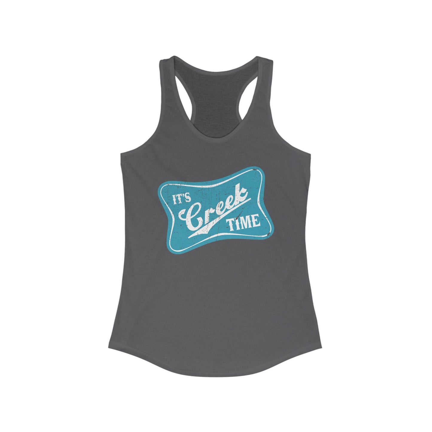 New The Creek is Calling ... Creek Time Racerback Tank, Summer Tank Top, Turquoise Graphic Design, Distressed, Vintage Vibe,