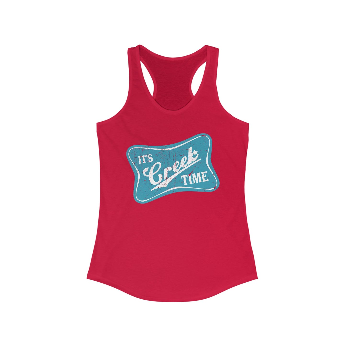New The Creek is Calling ... Creek Time Racerback Tank, Summer Tank Top, Turquoise Graphic Design, Distressed, Vintage Vibe,