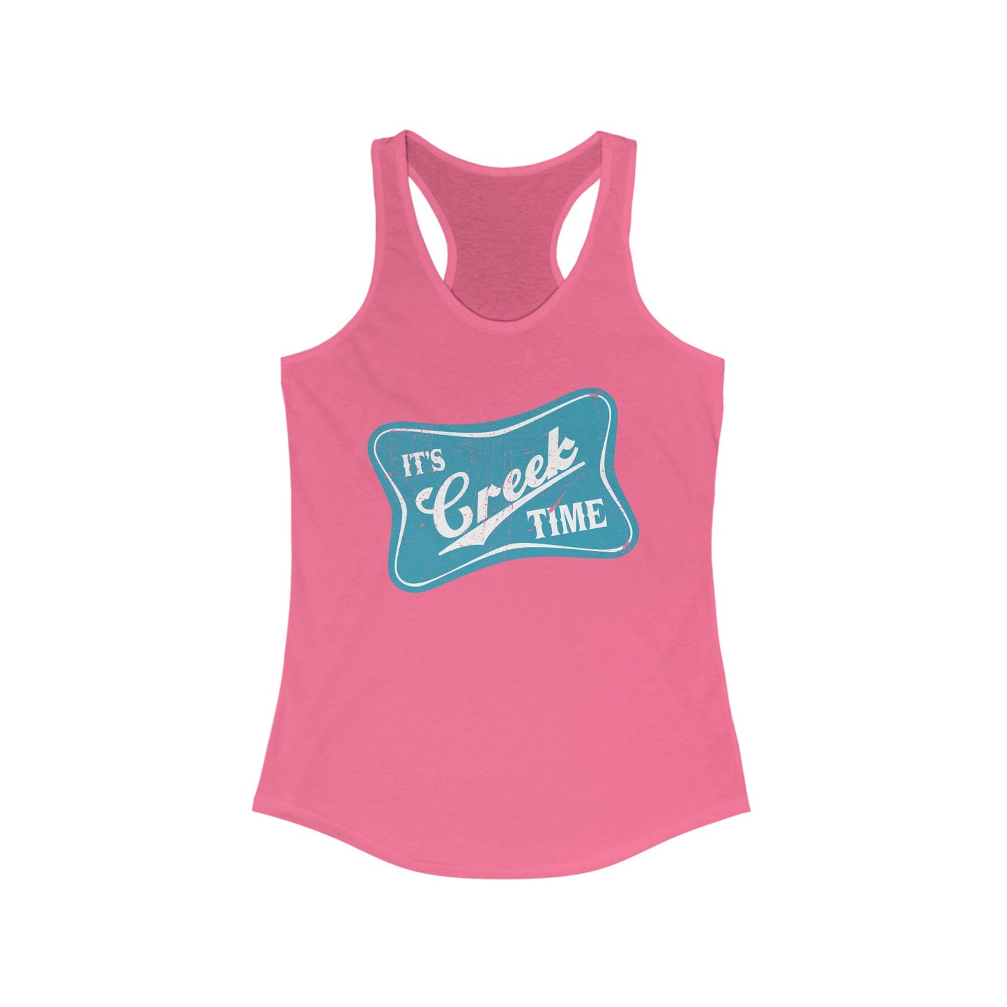 New The Creek is Calling ... Creek Time Racerback Tank, Summer Tank Top, Turquoise Graphic Design, Distressed, Vintage Vibe,