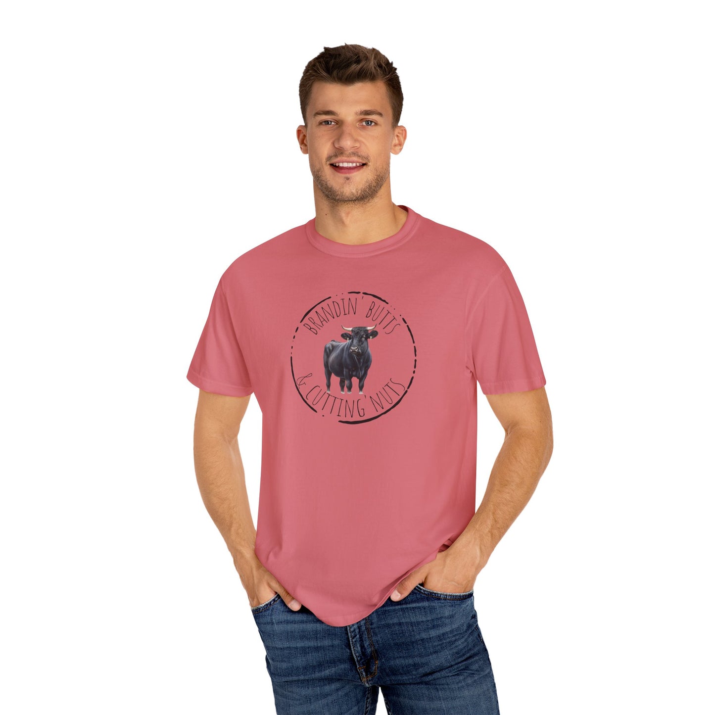 Brandin' Butts Unisex Garment-Dyed T-Shirt - Fun Casual Tee Men or Women, Great for Farmers or Ranchers, Cattle Producers