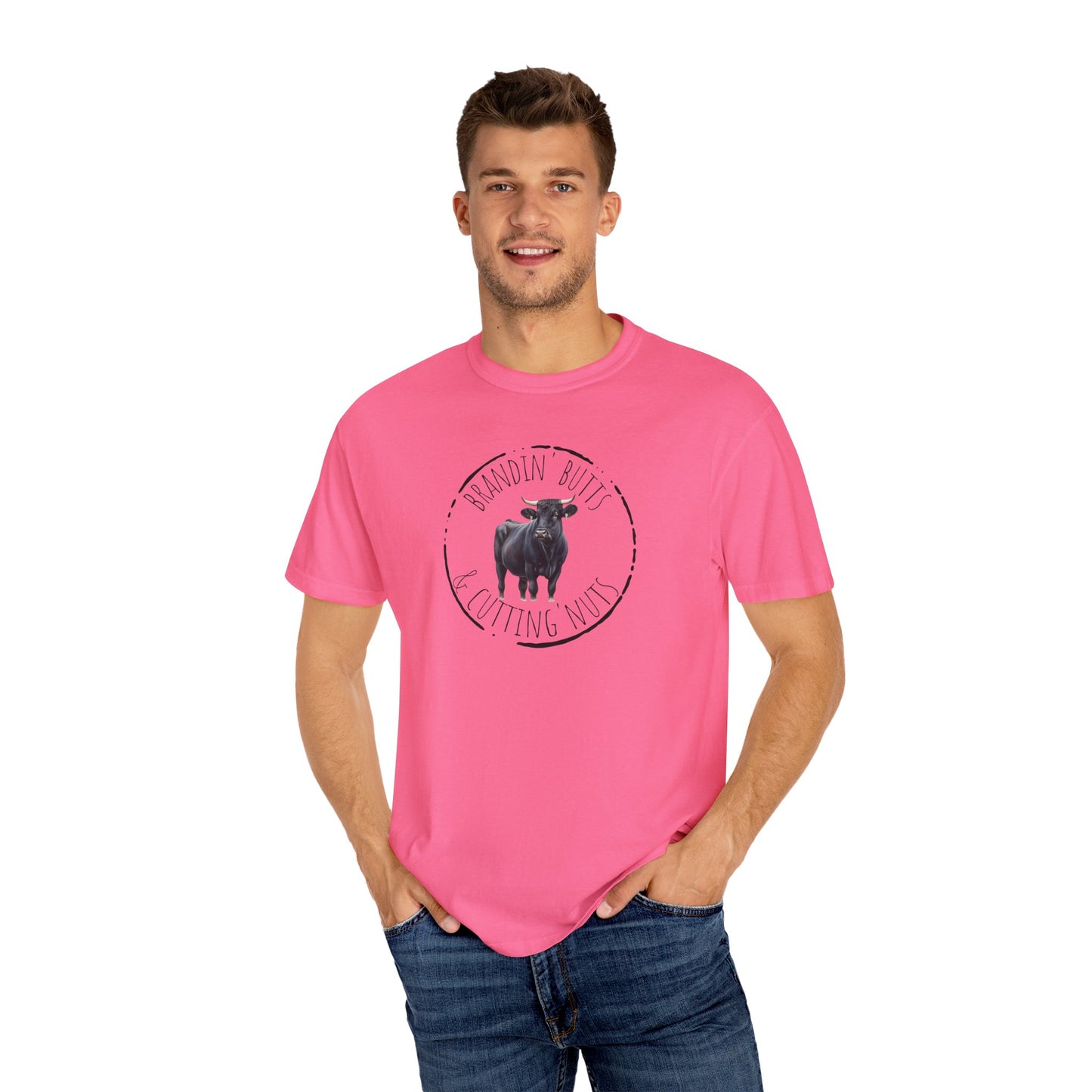 Brandin' Butts Unisex Garment-Dyed T-Shirt - Fun Casual Tee Men or Women, Great for Farmers or Ranchers, Cattle Producers