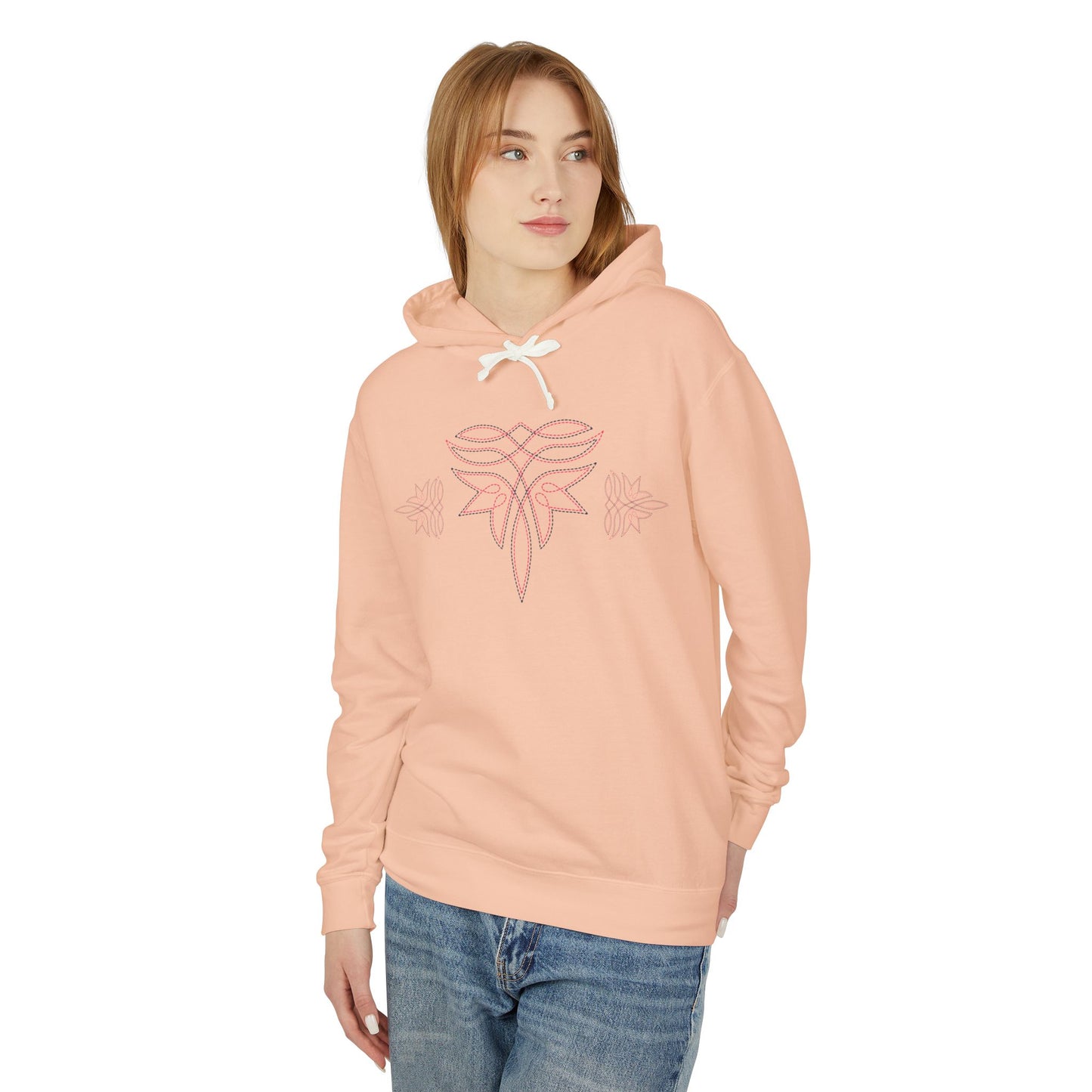 Boot Stitch Trendy Western Lightweight Hooded Sweatshirt - Cozy Trending Western Boot Stitch Design for Everyday Comfort