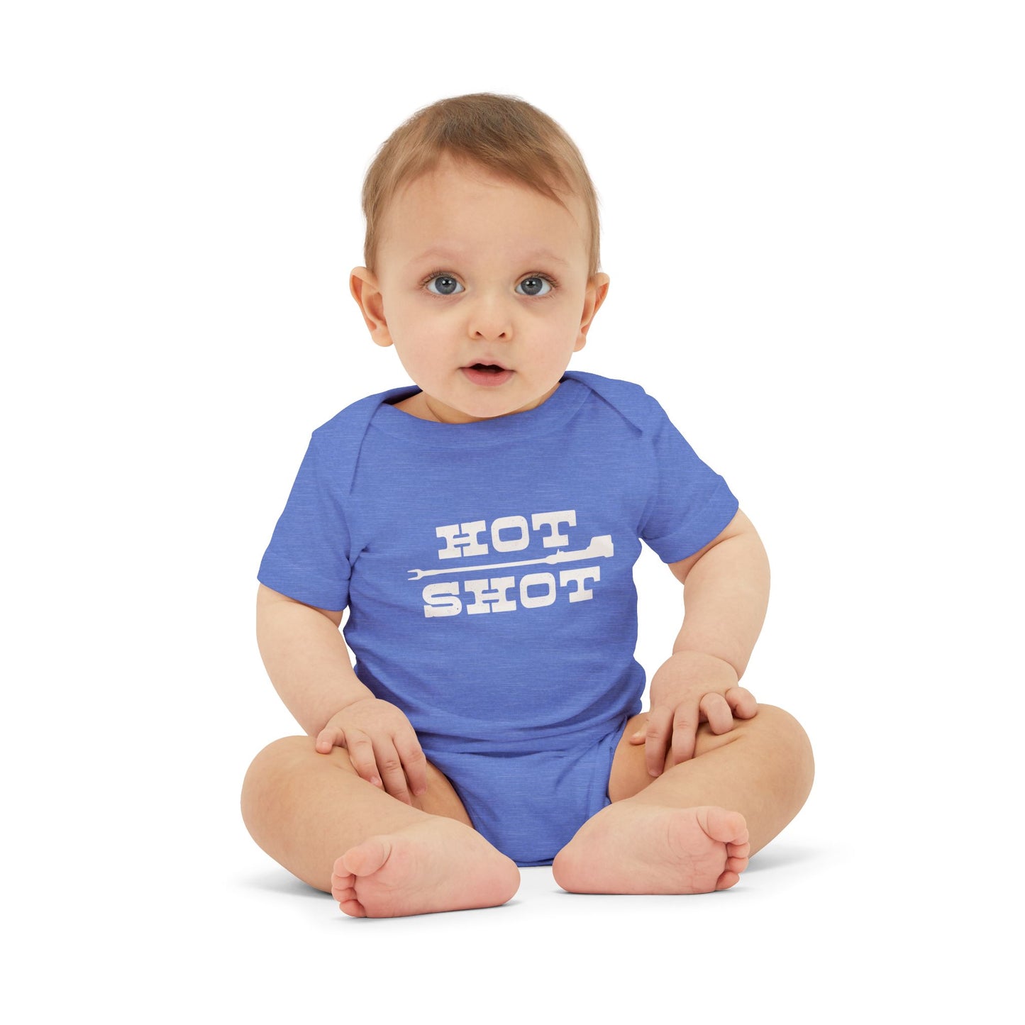 Cute 'Hot Shot' Infant Jersey One Piece for Baby Boys or Girls, Onesie Farmer Cattle Rancher Western Unisex Multiple Colors to Choose From