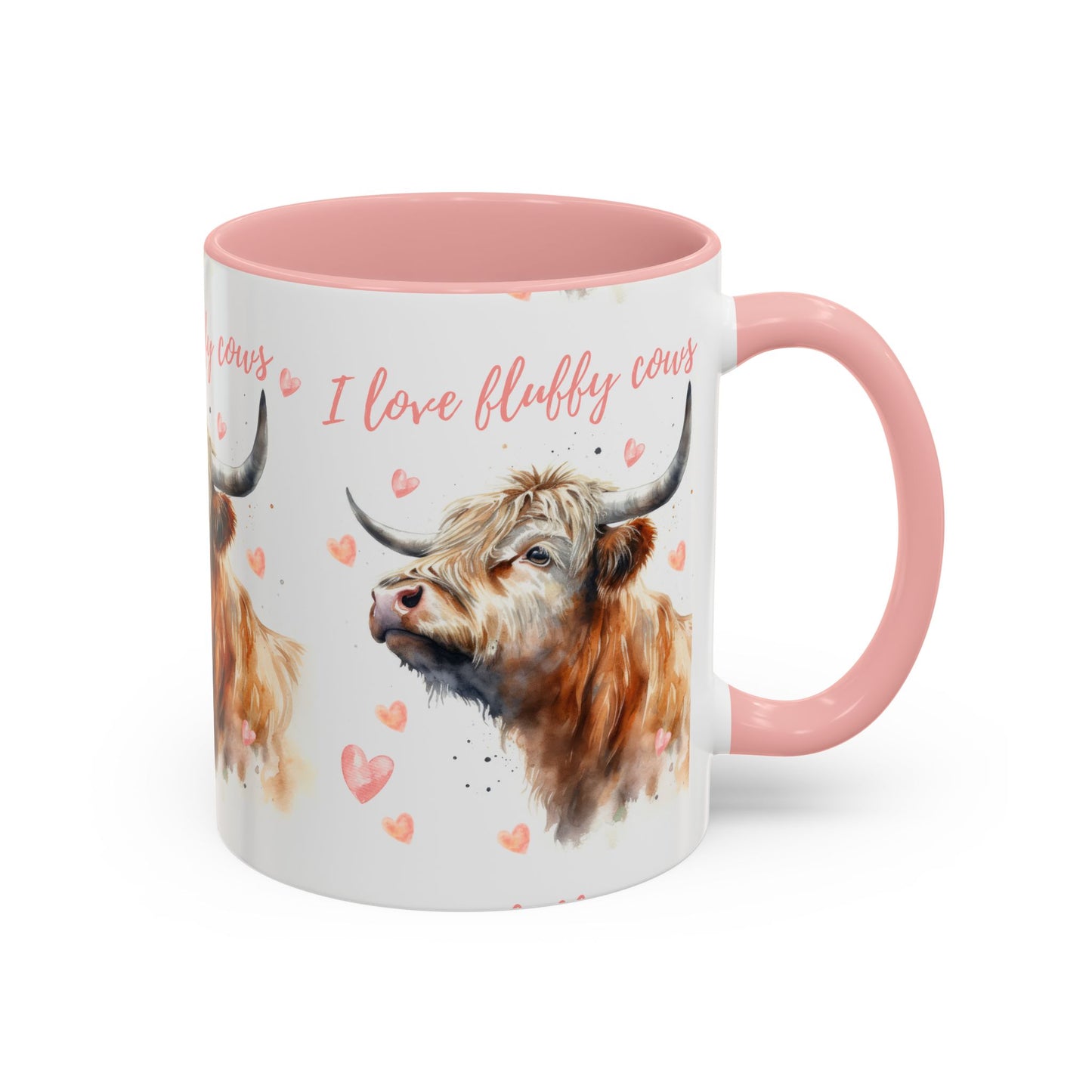 I Love Fluffy Cows Cute Animal Coffee Cup | Gift for Cow Lovers | Farmhouse Decor | Highland Cow Coffee Mug