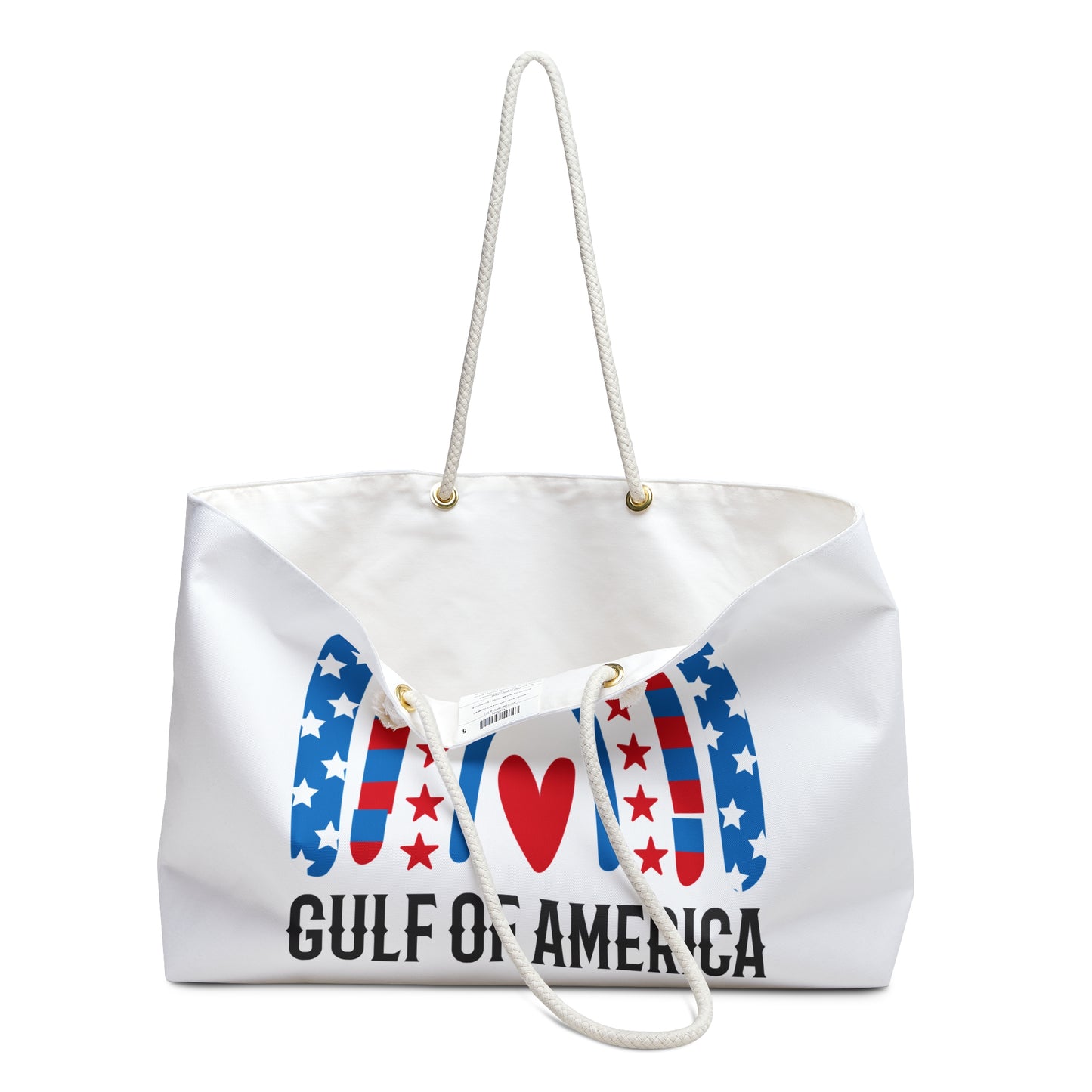 Brand New Patriotic Gulf Of America Red White and Blue Beach Bag / Weekender Bag - Gulf of America Rainbow Design, Est 2025