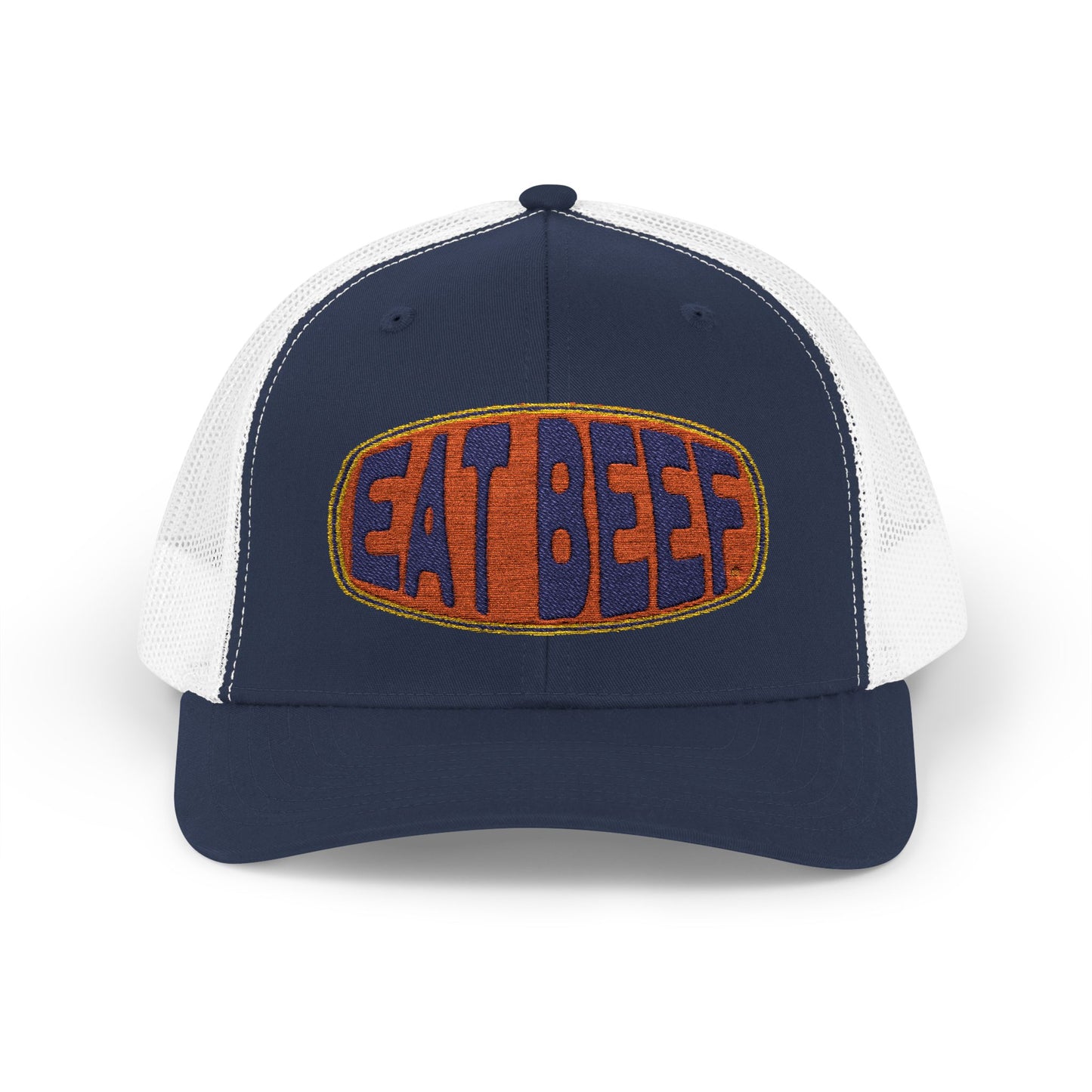 New Embroidery "Eat Beef " Snapback Trucker Cap - Help Promote the Cattle Industry