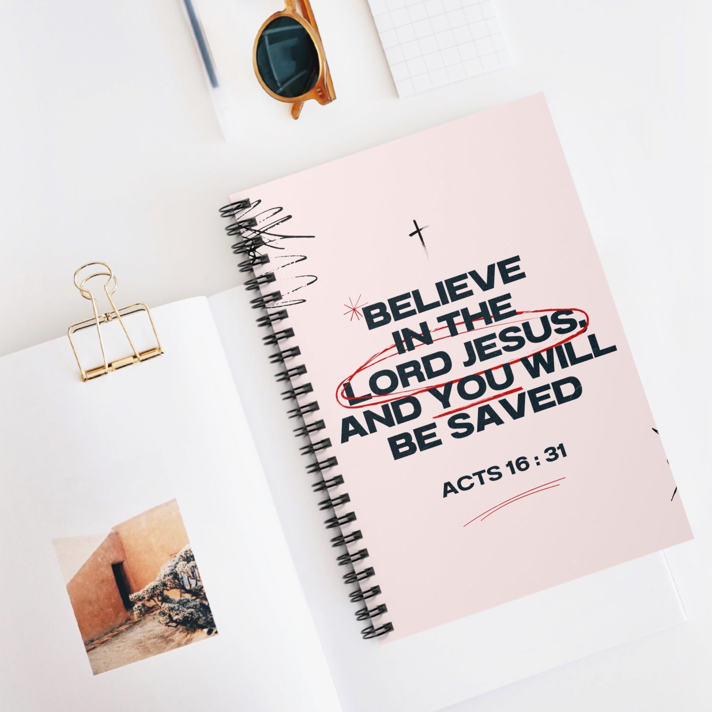 Faith-Inspiring Ruled Spiral Notebook - "Believe in the Lord Jesus" - Great for Daily Reflections and Prayer Journals