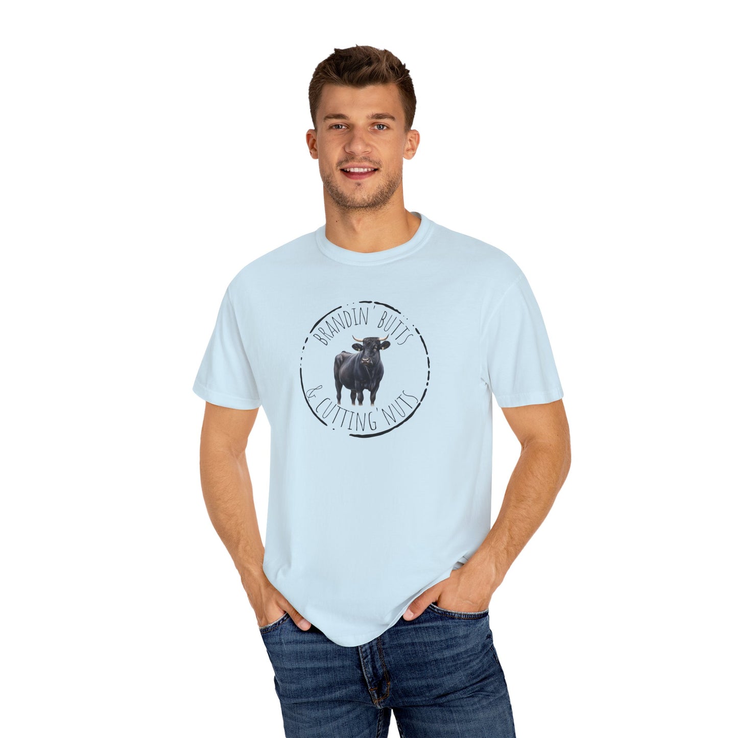 Brandin' Butts Unisex Garment-Dyed T-Shirt - Fun Casual Tee Men or Women, Great for Farmers or Ranchers, Cattle Producers