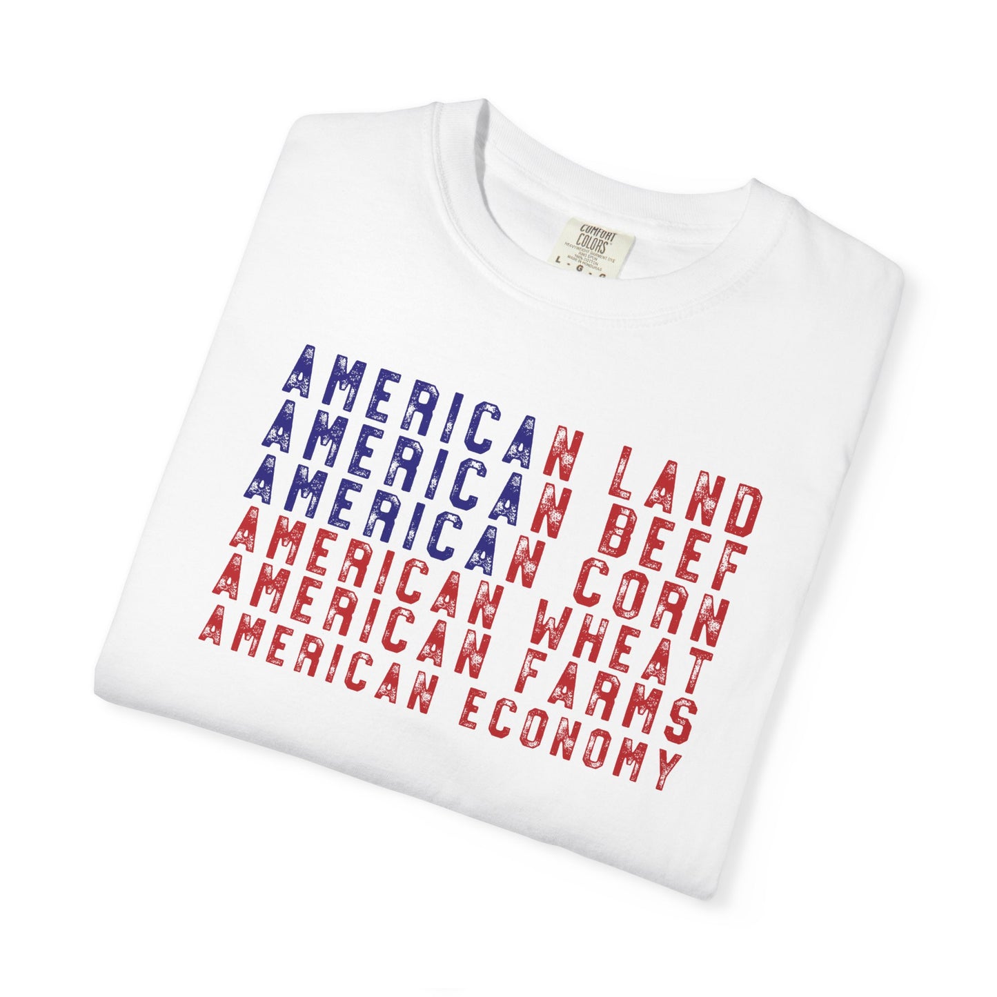 Vintage American Beef Corn Land Wheat Farms Pride T-shirt - Land, Beef, Corn Wheat Crops USA America Patriotic Design