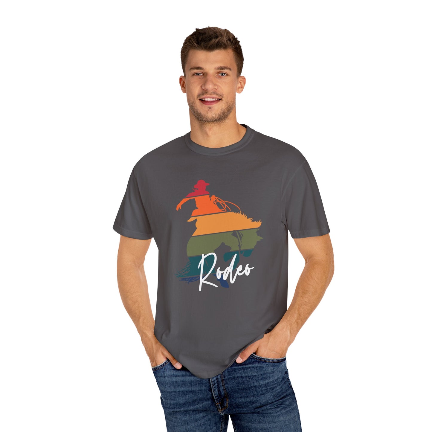 Never Stop Spurring! Rodeo Western Trendy Bronc Vibes Unisex Garment-Dyed T-Shirt -Concert, Dancing, Mothers Day,