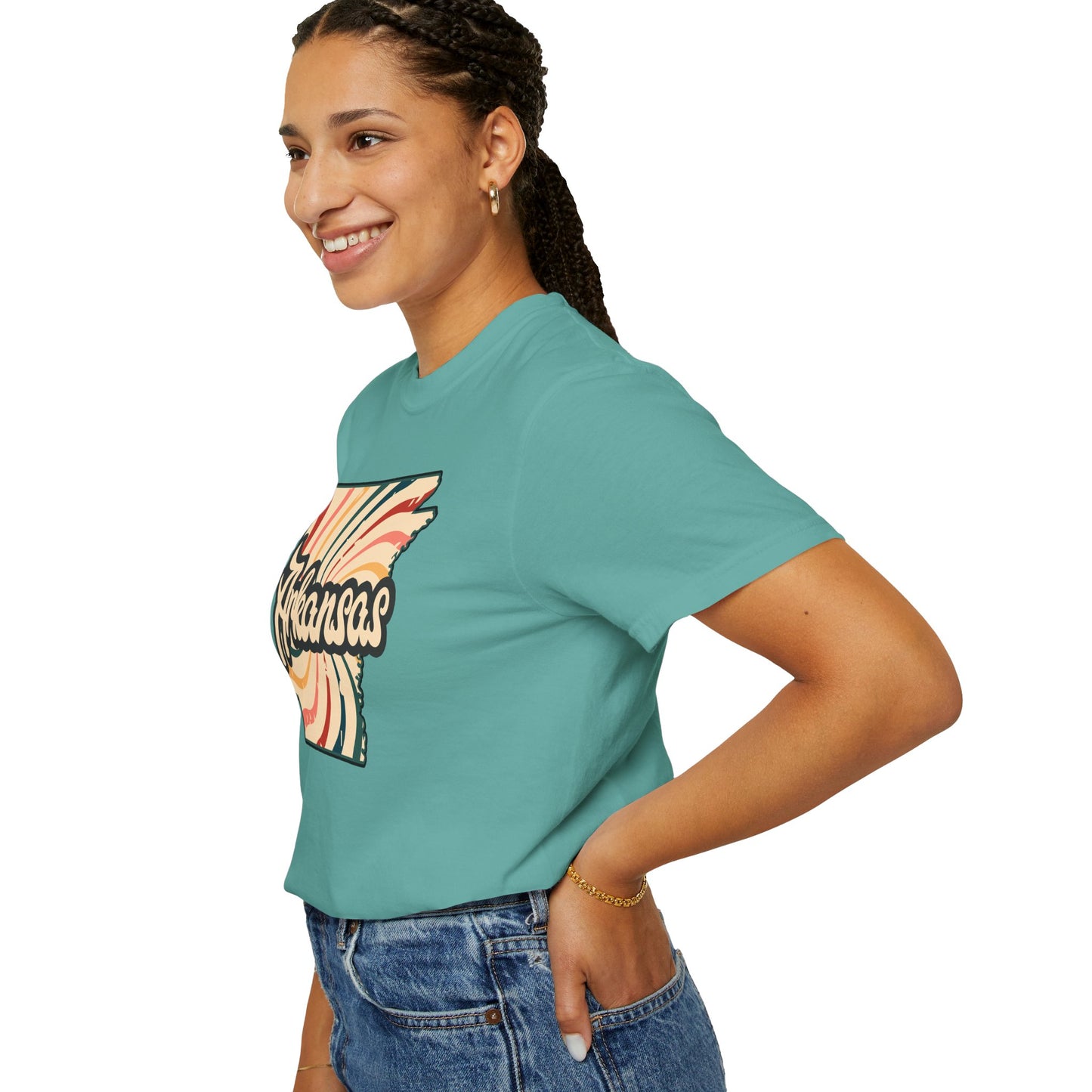 WOOO PIG SOOIE. , Arkansas Retro T-Shirt - Call Those Hogs - Natural State - Fun Summer Tee - Colorful - Razorbacks