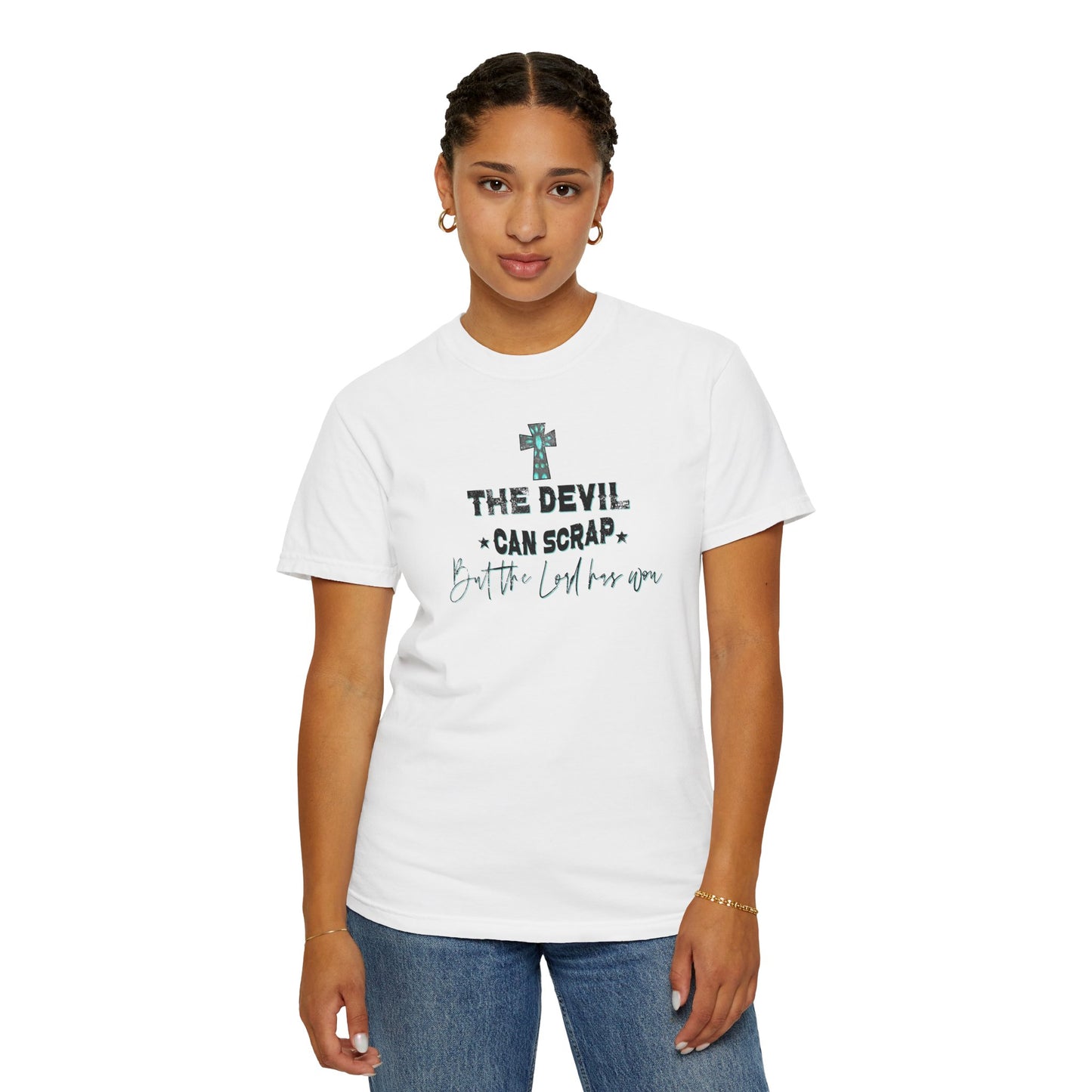 Turquoise Cross Unisex T-shirt - The Lord has Won