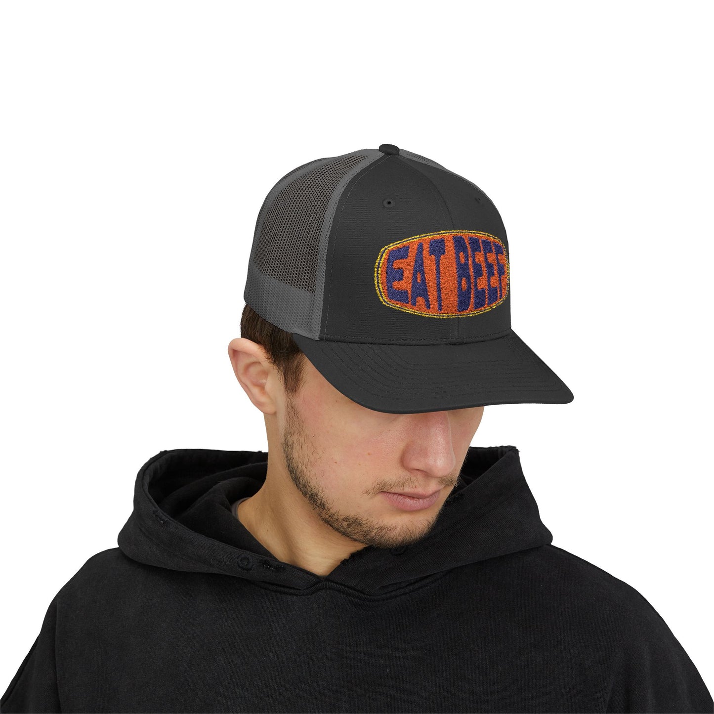 New Embroidery "Eat Beef " Snapback Trucker Cap - Help Promote the Cattle Industry