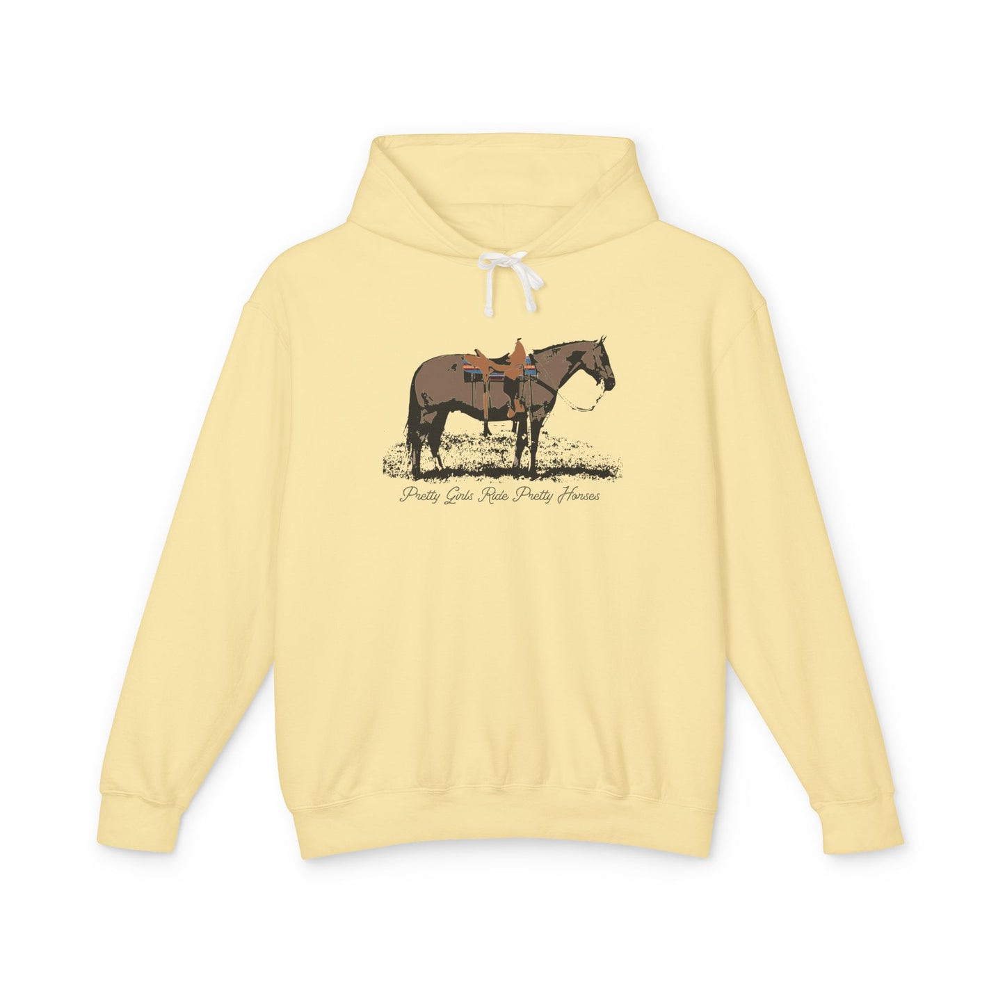 New Pretty Girls Ride Pretty Horses Lightweight Hooded Sweatshirt - Barrel Racer, Horse Lovers, Trail Rides. This will be your favorite- Multiple Colors Available