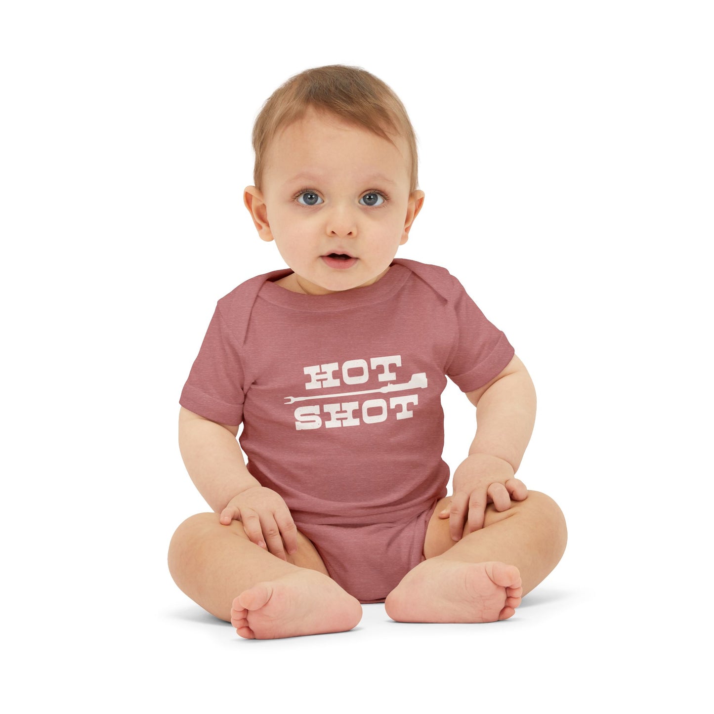 Cute 'Hot Shot' Infant Jersey One Piece for Baby Boys or Girls, Onesie Farmer Cattle Rancher Western Unisex Multiple Colors to Choose From
