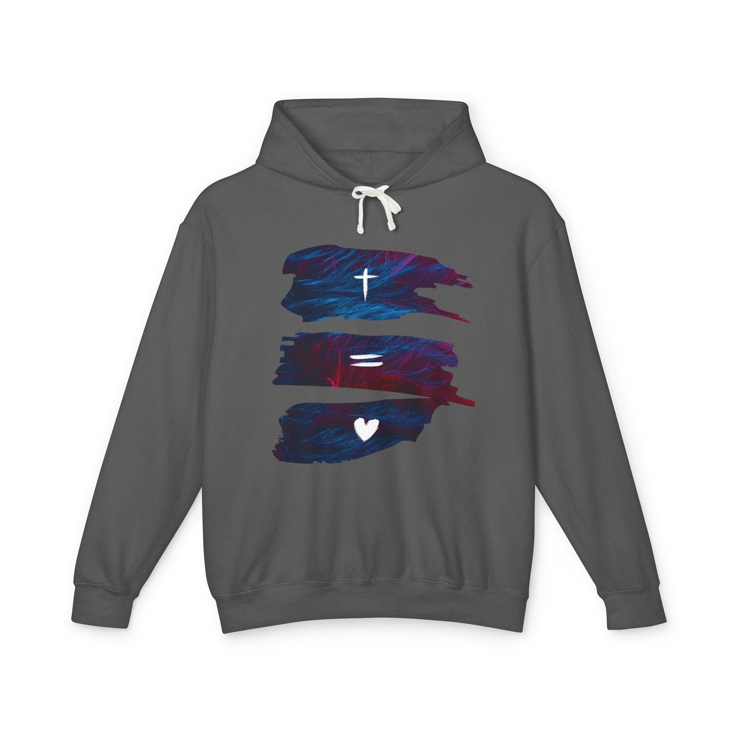 Faith Equals Love Unisex Lightweight Hooded Sweatshirt Mothers Day Fathers Day Easter Gift
